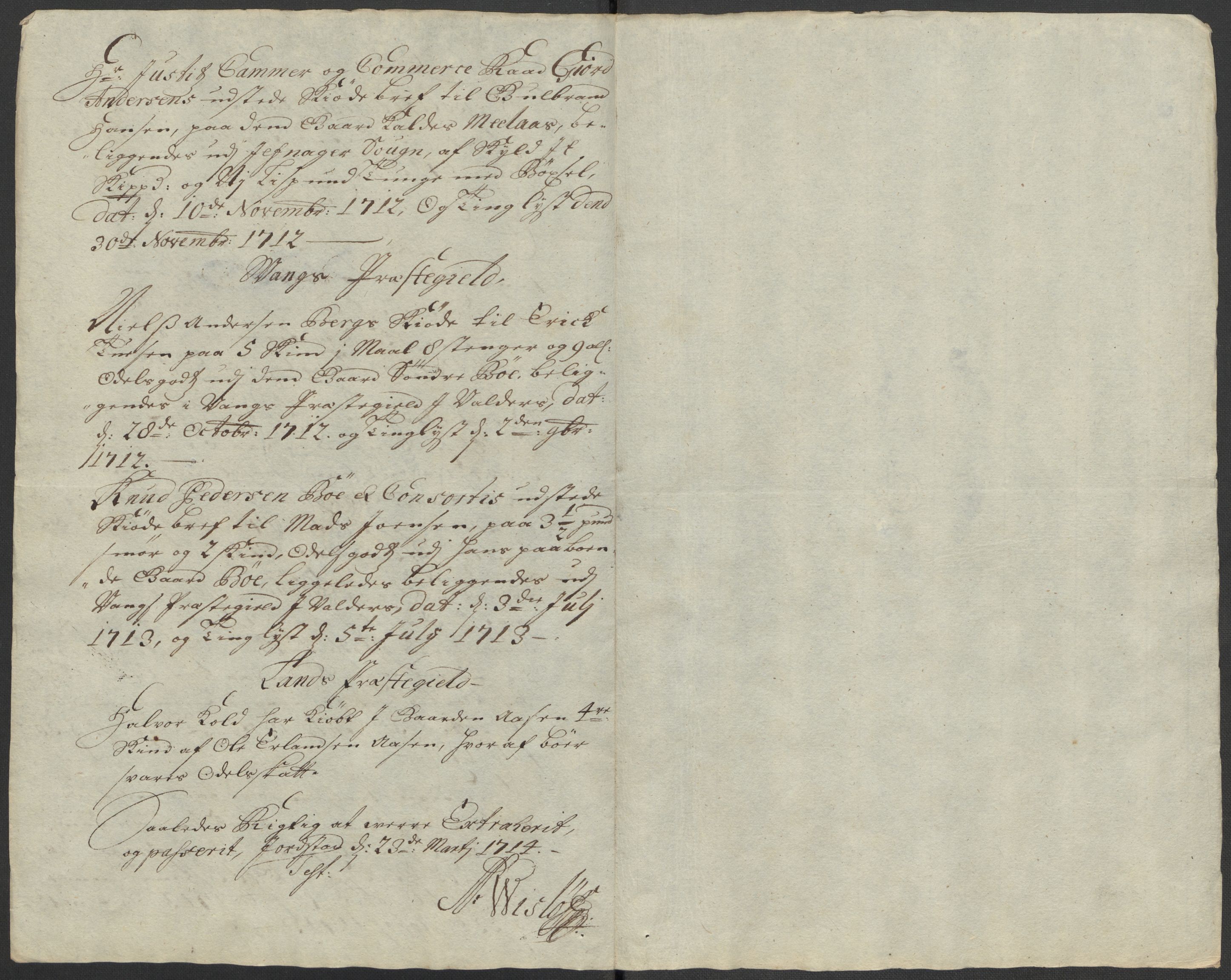 Rentekammeret inntil 1814, Reviderte regnskaper, Fogderegnskap, AV/RA-EA-4092/R18/L1311: Fogderegnskap Hadeland, Toten og Valdres, 1713, s. 245