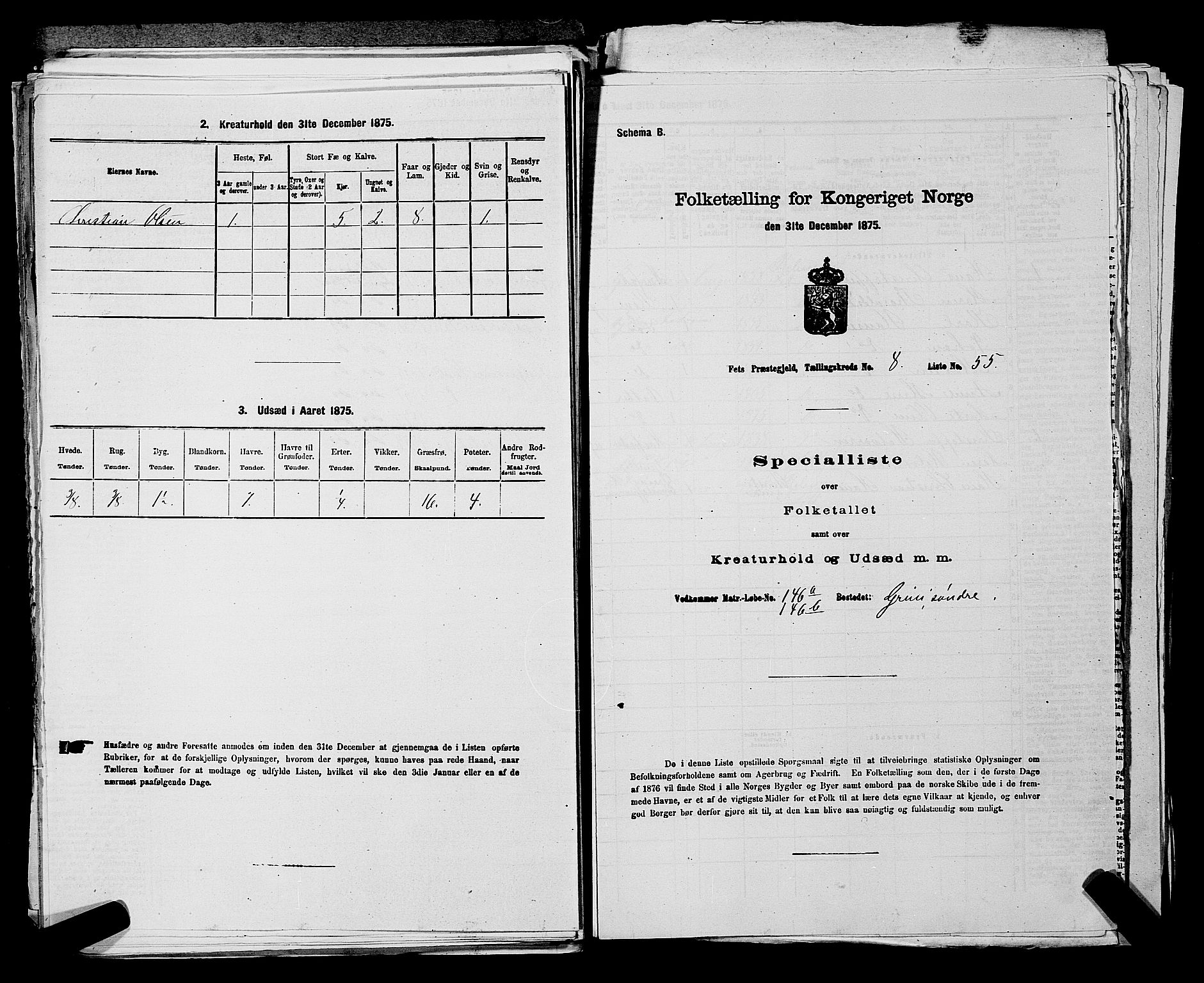 RA, Folketelling 1875 for 0227P Fet prestegjeld, 1875, s. 1263