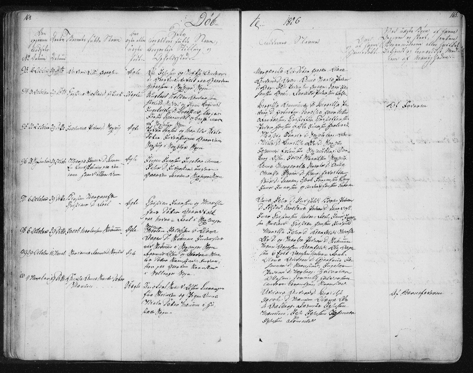 Ministerialprotokoller, klokkerbøker og fødselsregistre - Nord-Trøndelag, SAT/A-1458/730/L0276: Ministerialbok nr. 730A05, 1822-1830, s. 164-165