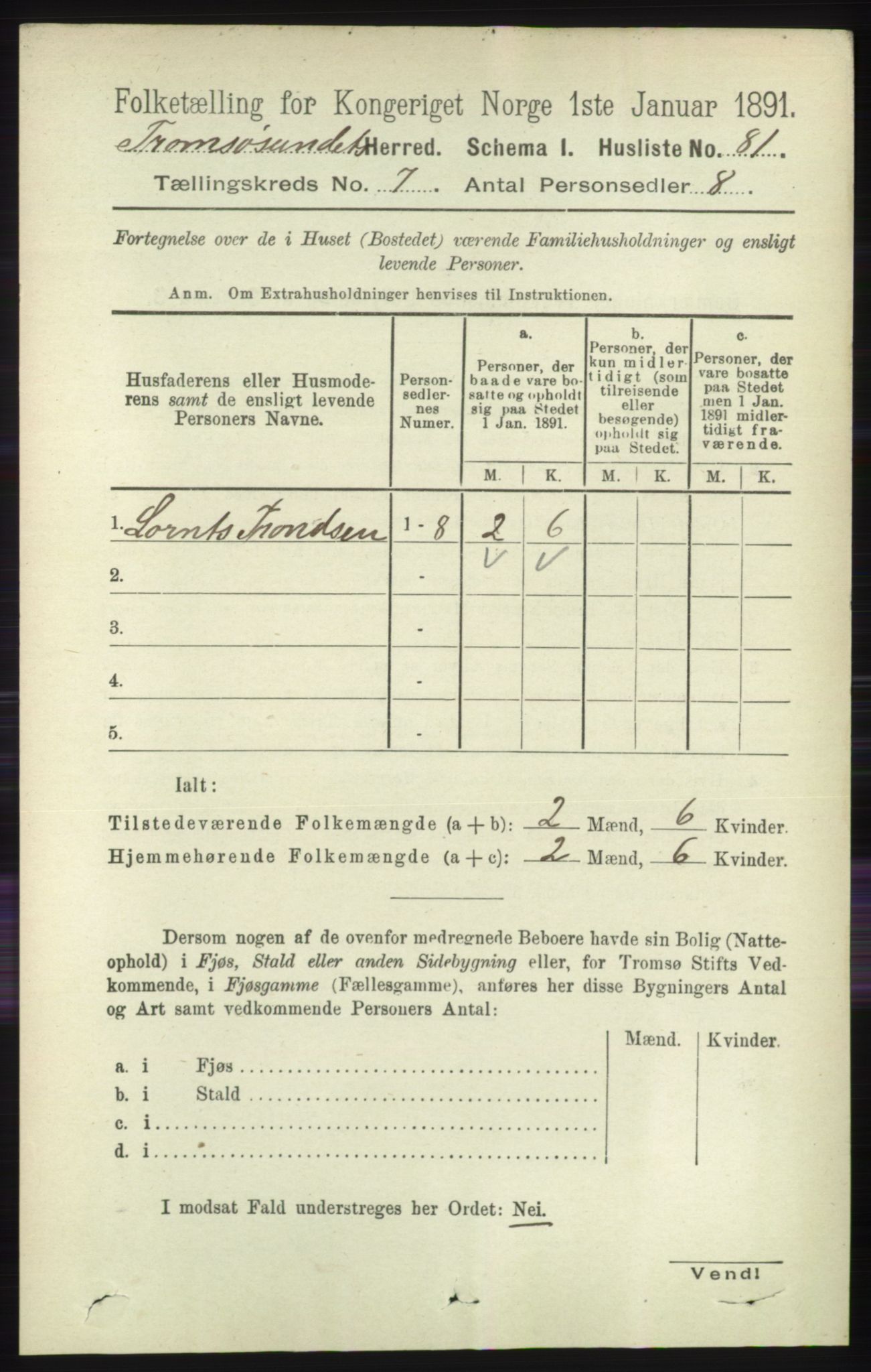 RA, Folketelling 1891 for 1934 Tromsøysund herred, 1891, s. 3714