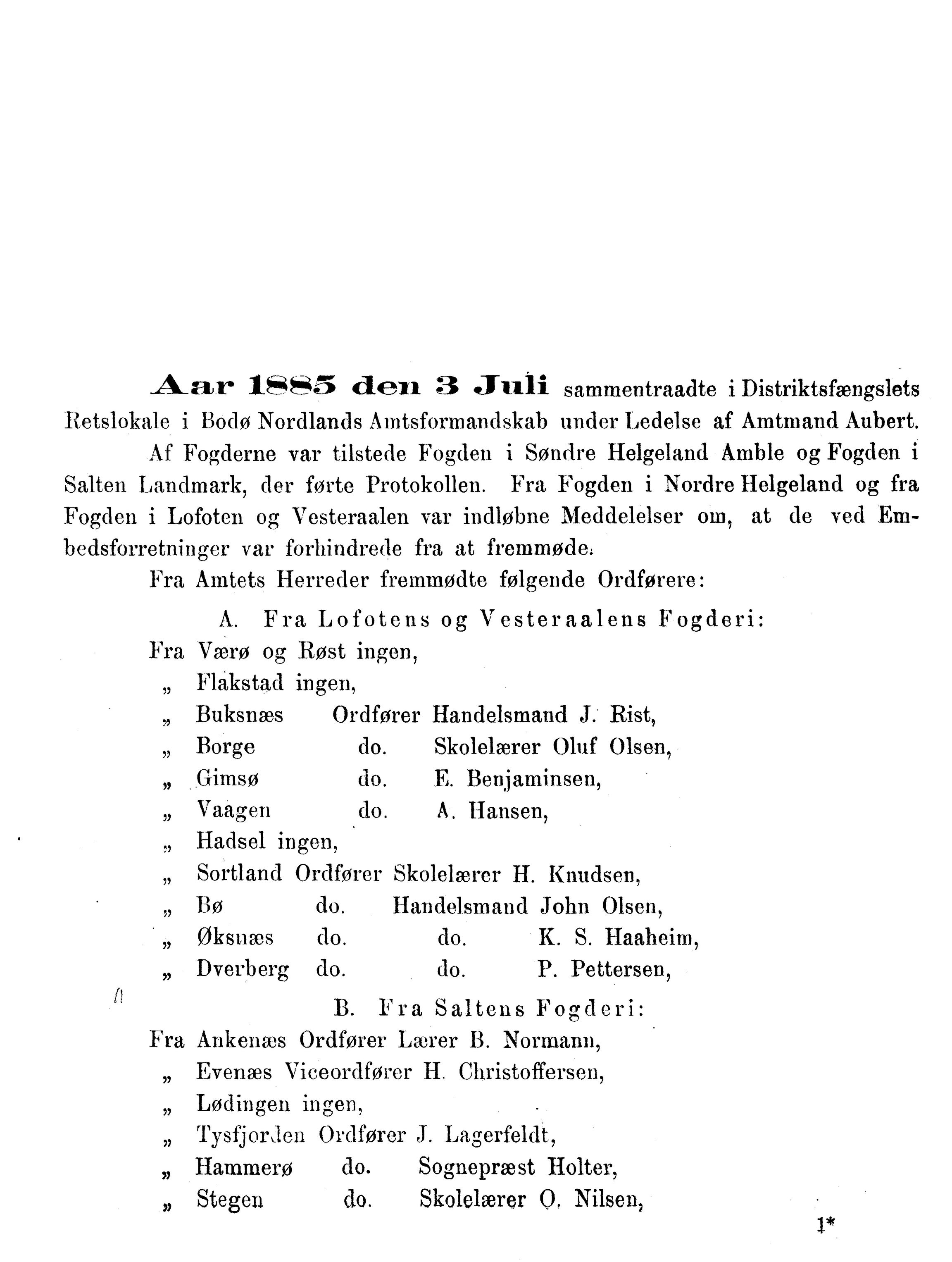 Nordland Fylkeskommune. Fylkestinget, AIN/NFK-17/176/A/Ac/L0014: Fylkestingsforhandlinger 1881-1885, 1881-1885