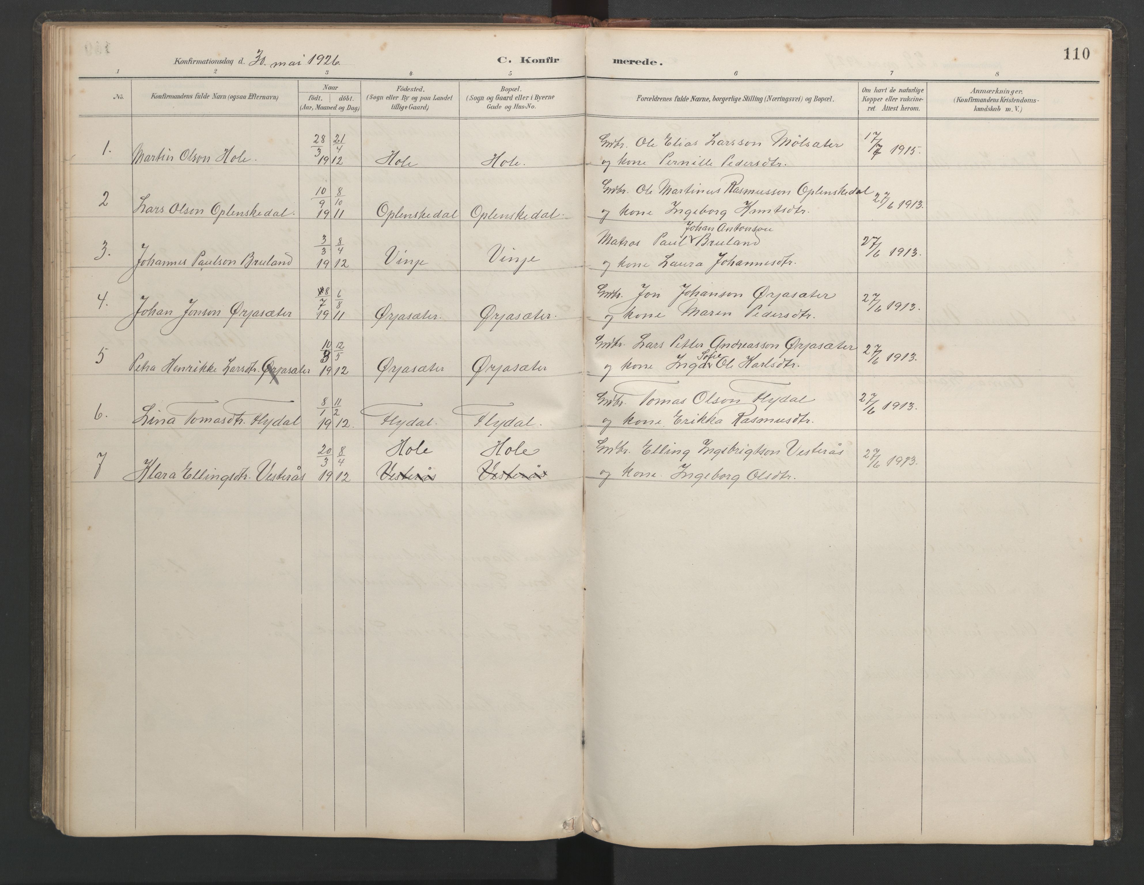 Ministerialprotokoller, klokkerbøker og fødselsregistre - Møre og Romsdal, AV/SAT-A-1454/518/L0236: Klokkerbok nr. 518C03, 1889-1960, s. 110