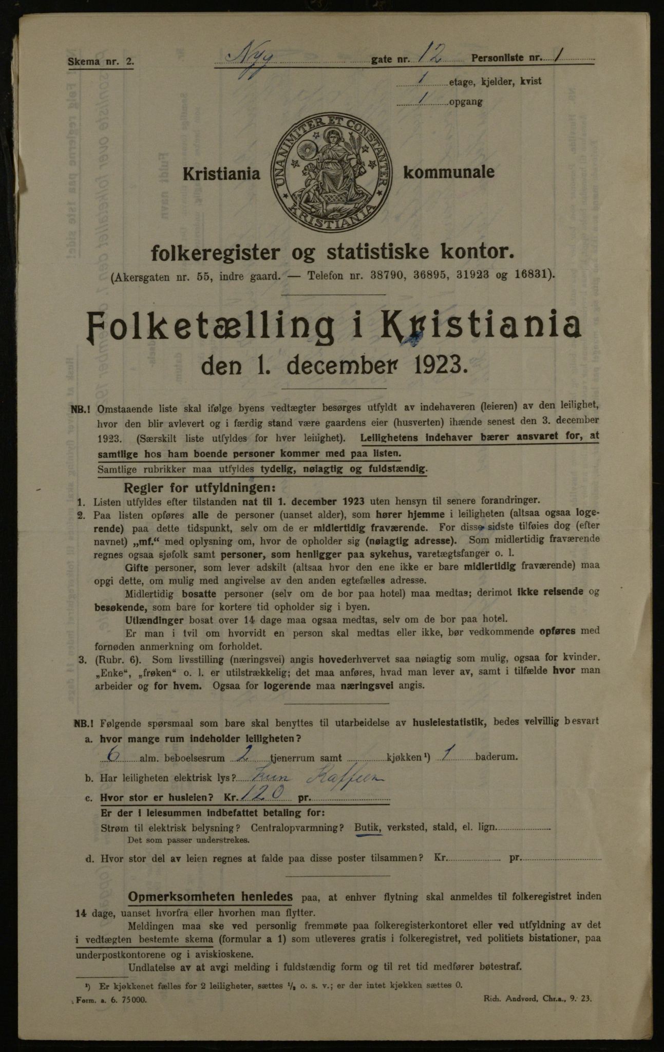 OBA, Kommunal folketelling 1.12.1923 for Kristiania, 1923, s. 81275