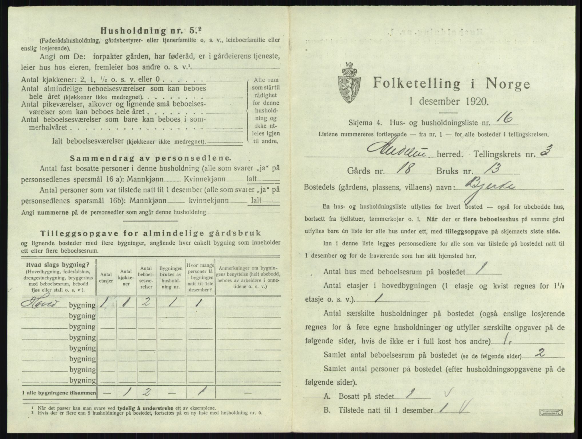 SAKO, Folketelling 1920 for 0719 Andebu herred, 1920, s. 211