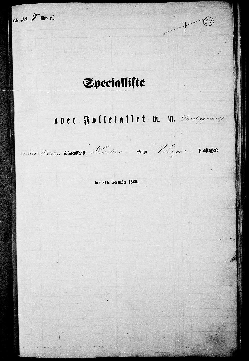 RA, Folketelling 1865 for 0515P Vågå prestegjeld, 1865, s. 220