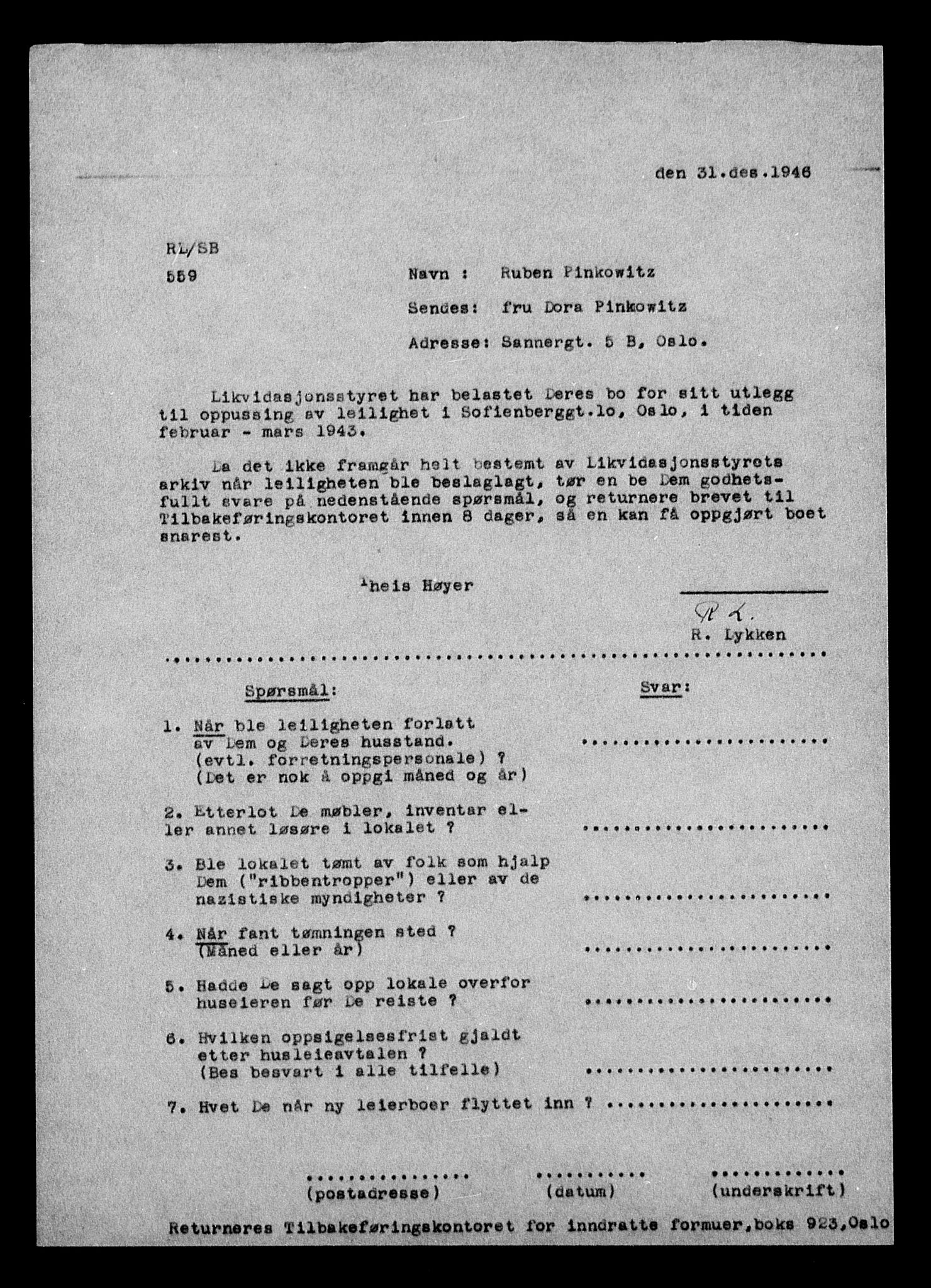 Justisdepartementet, Tilbakeføringskontoret for inndratte formuer, RA/S-1564/H/Hc/Hcc/L0969: --, 1945-1947, s. 95