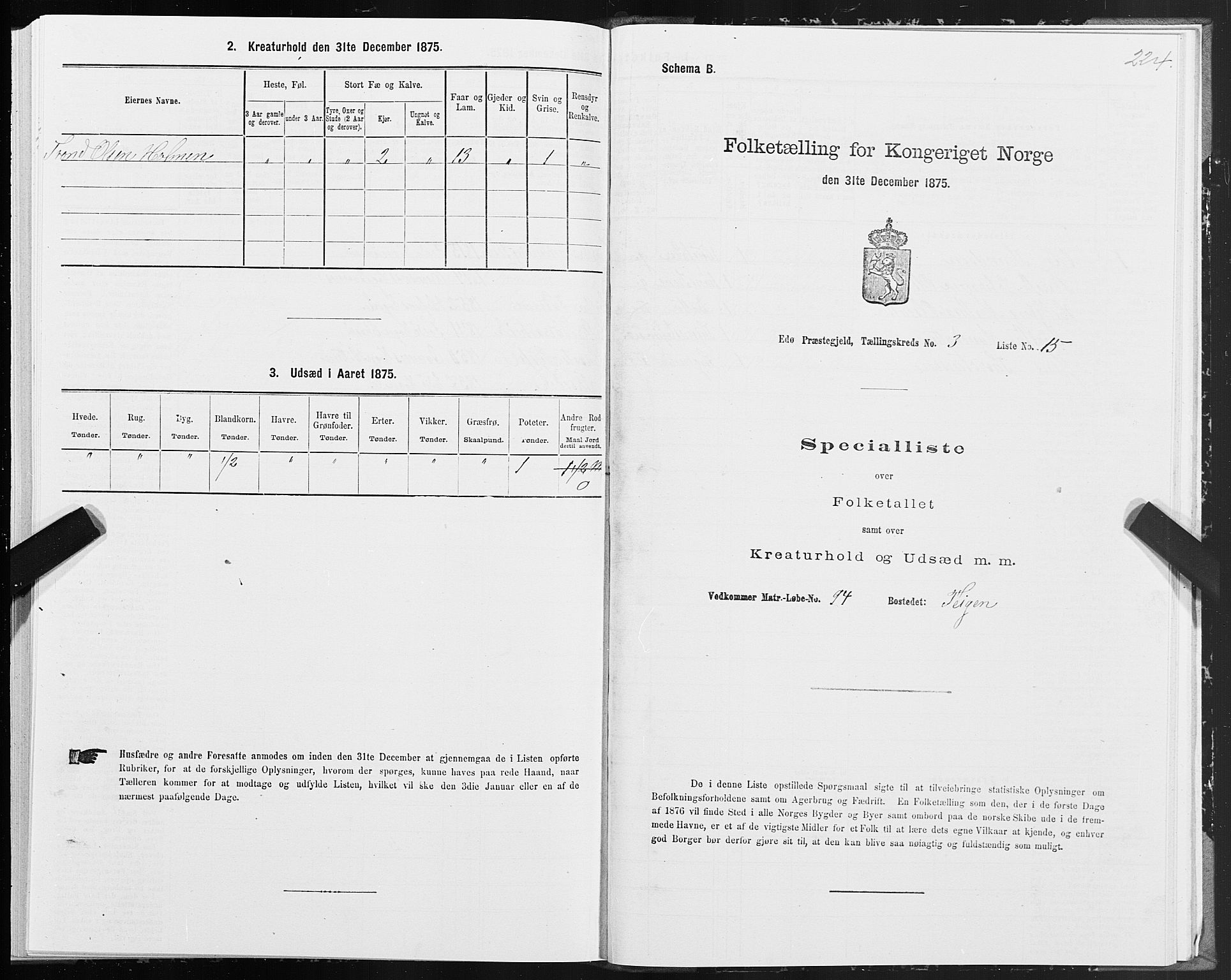 SAT, Folketelling 1875 for 1573P Edøy prestegjeld, 1875, s. 1224