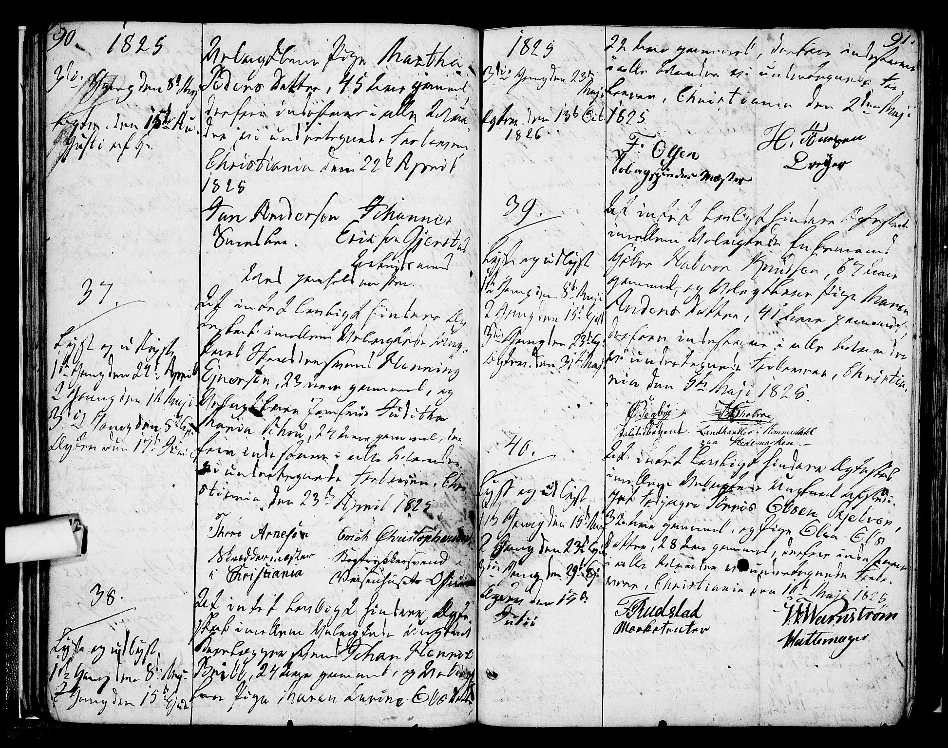 Oslo domkirke Kirkebøker, AV/SAO-A-10752/L/La/L0013: Forlovererklæringer nr. 13, 1822-1837, s. 90-91