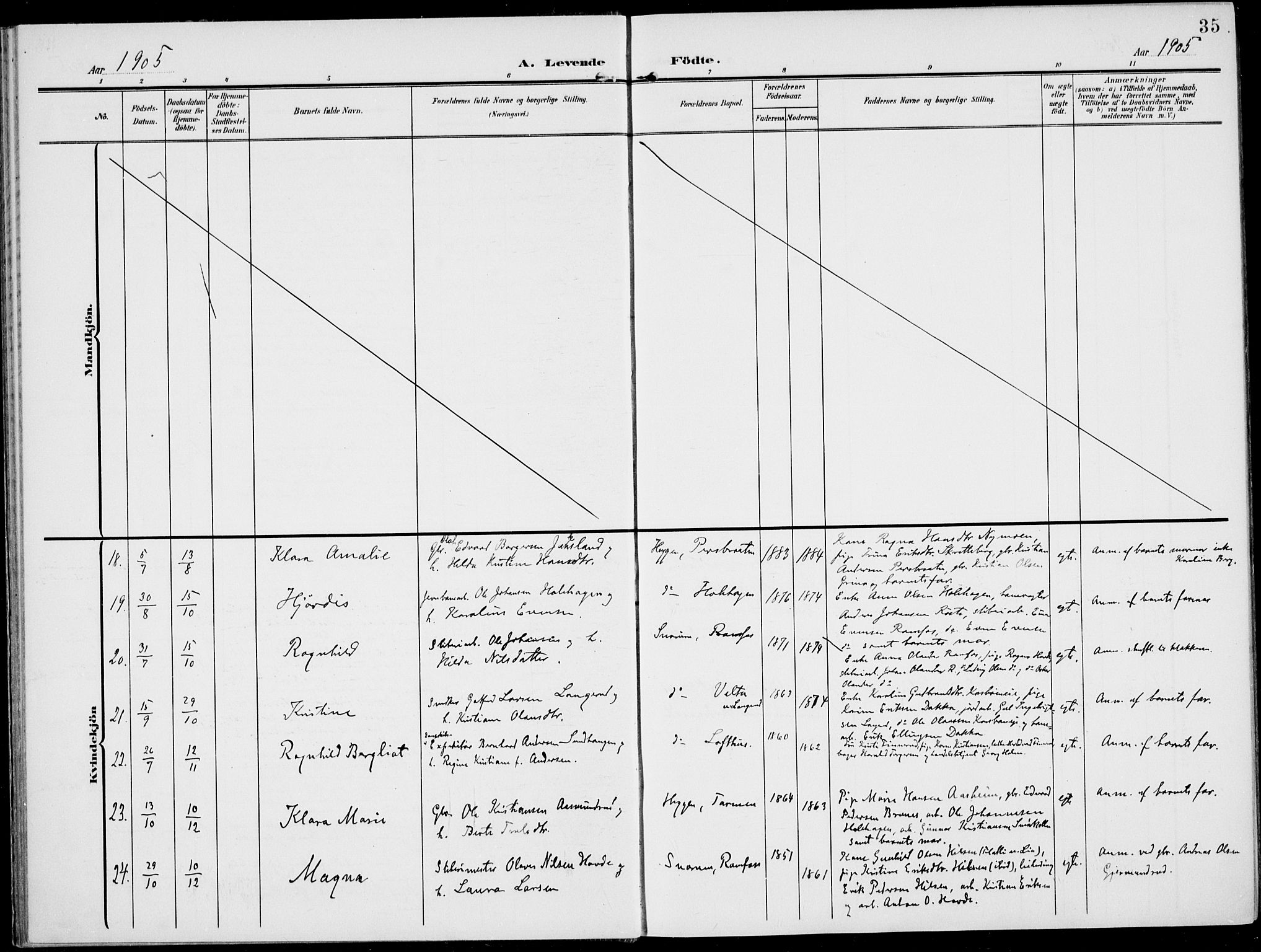 Modum kirkebøker, AV/SAKO-A-234/F/Fa/L0019: Ministerialbok nr. 19, 1890-1914, s. 35