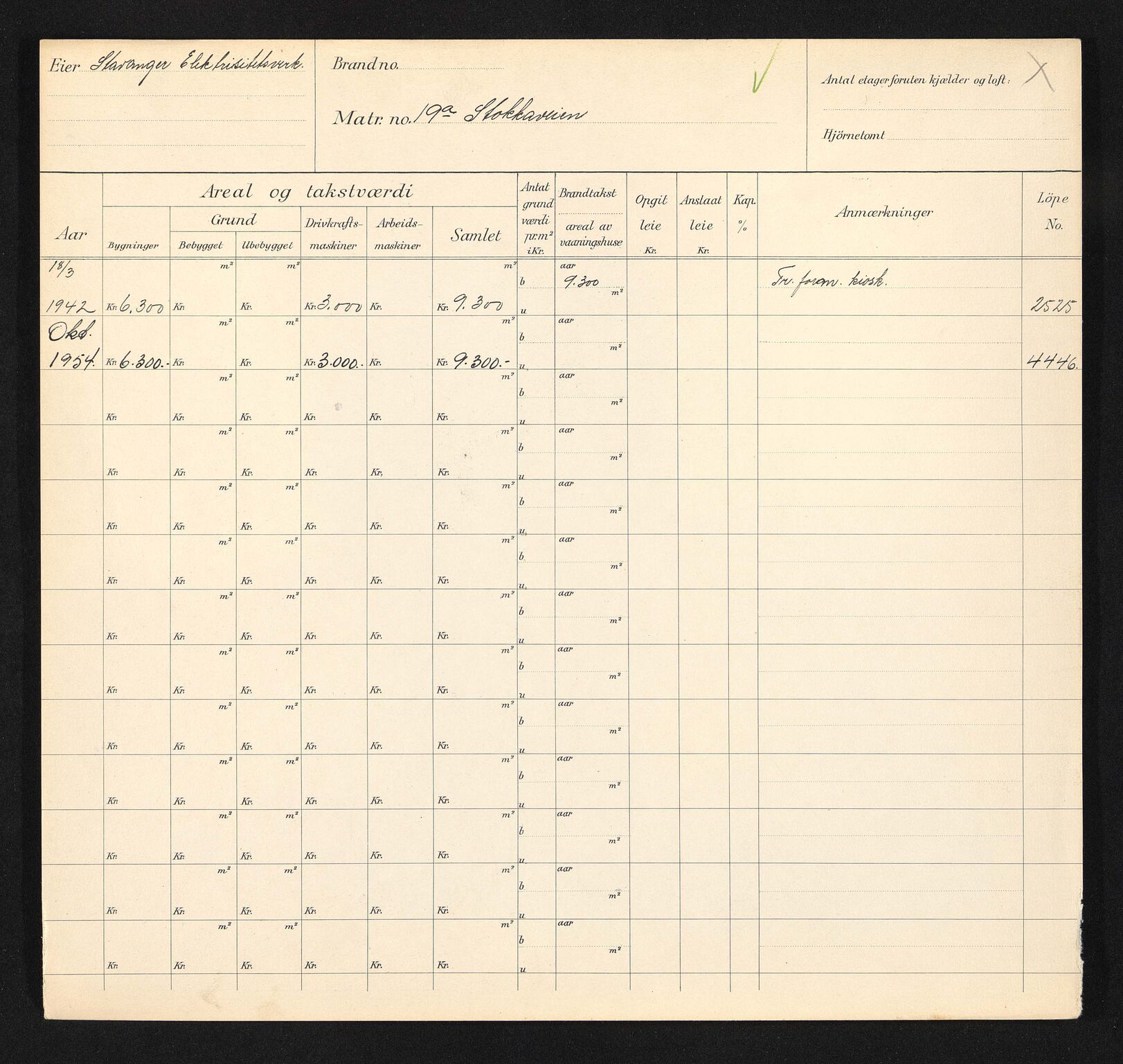 Stavanger kommune. Skattetakstvesenet, BYST/A-0440/F/Fa/Faa/L0040/0008: Skattetakstkort / Stokkaveien 8 - 61