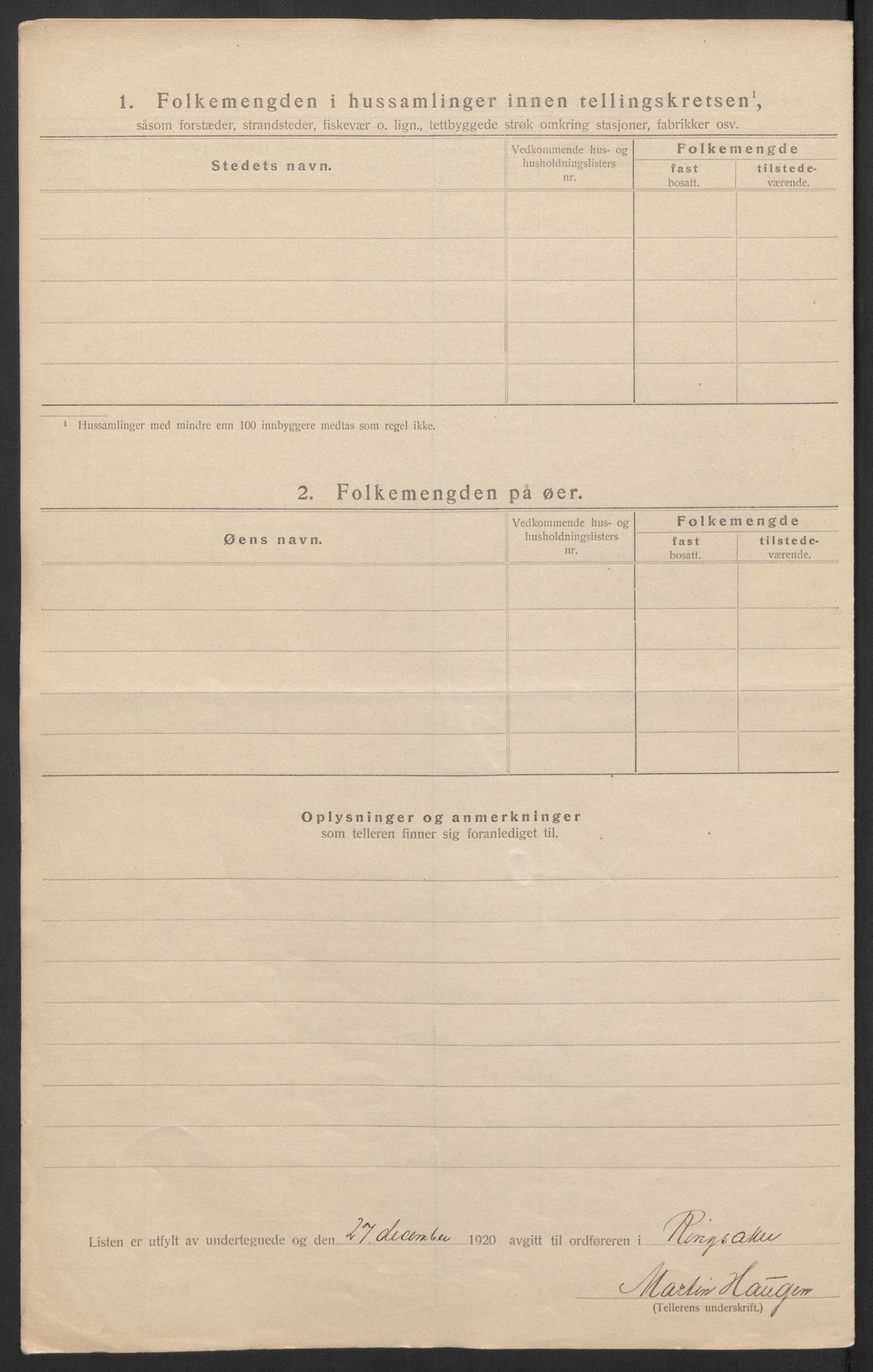 SAH, Folketelling 1920 for 0412 Ringsaker herred, 1920, s. 20