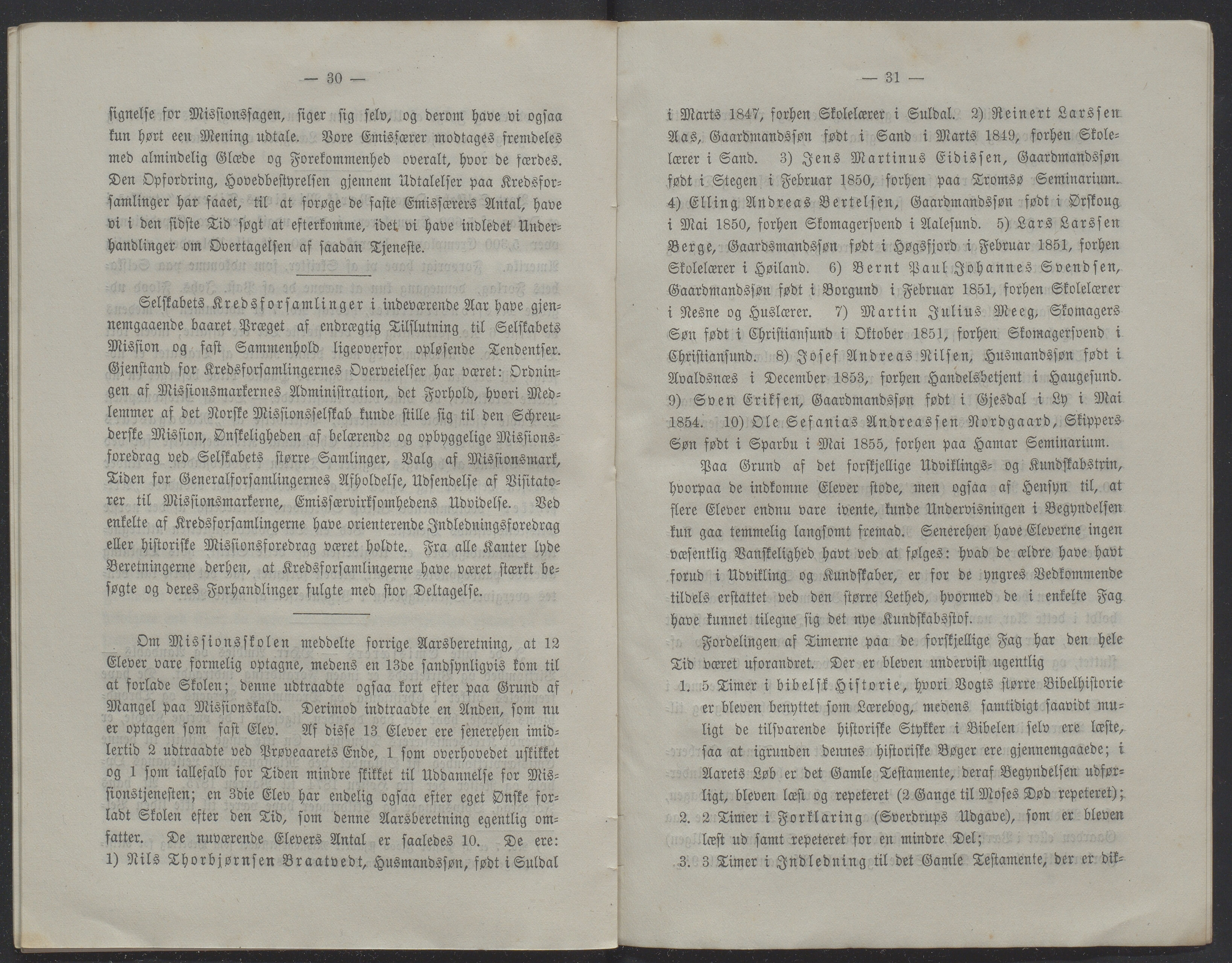 Det Norske Misjonsselskap - hovedadministrasjonen, VID/MA-A-1045/D/Db/Dba/L0338/0003: Beretninger, Bøker, Skrifter o.l   / Årsberetninger 33, 1875, s. 30-31