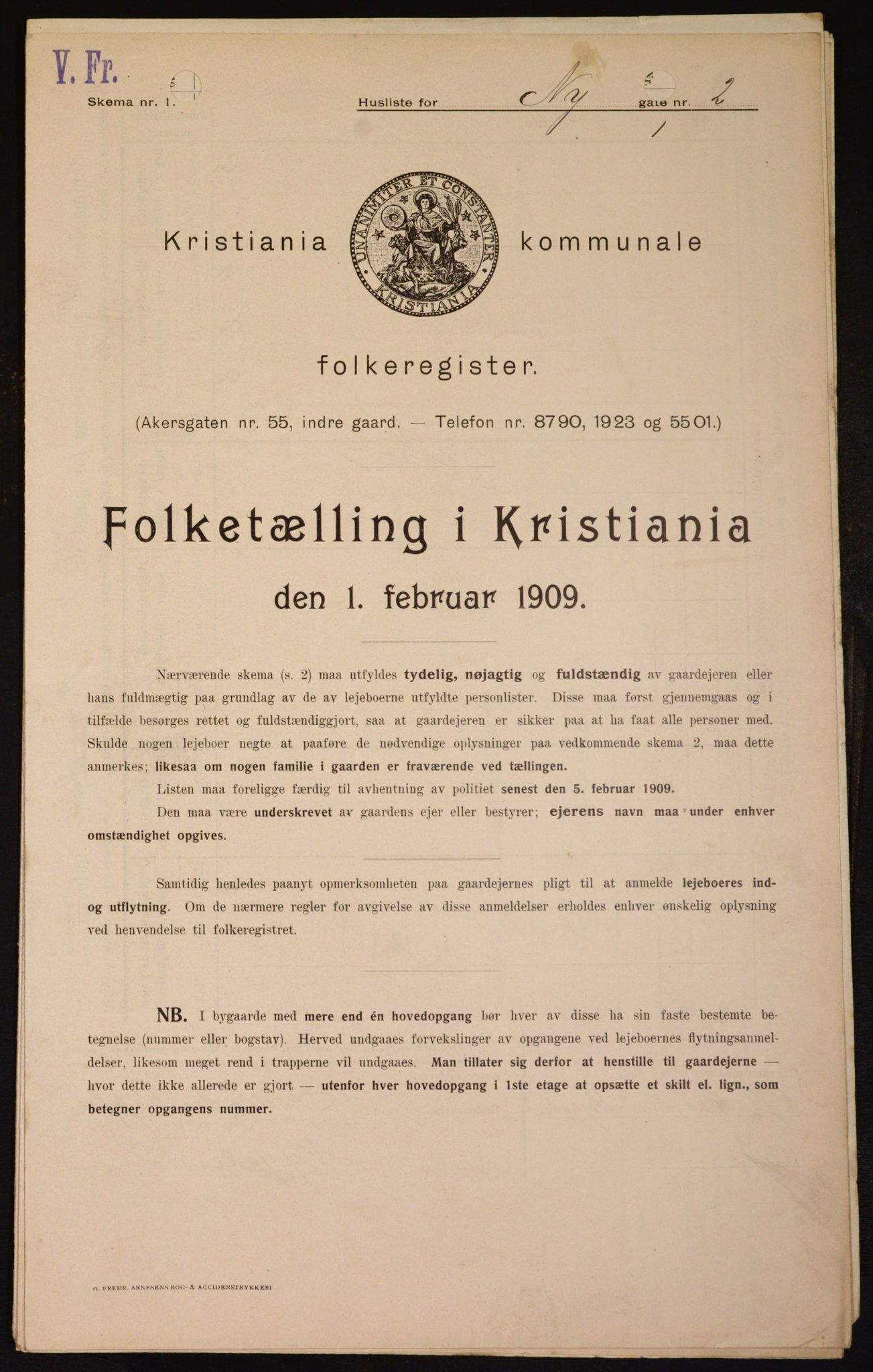 OBA, Kommunal folketelling 1.2.1909 for Kristiania kjøpstad, 1909, s. 66982