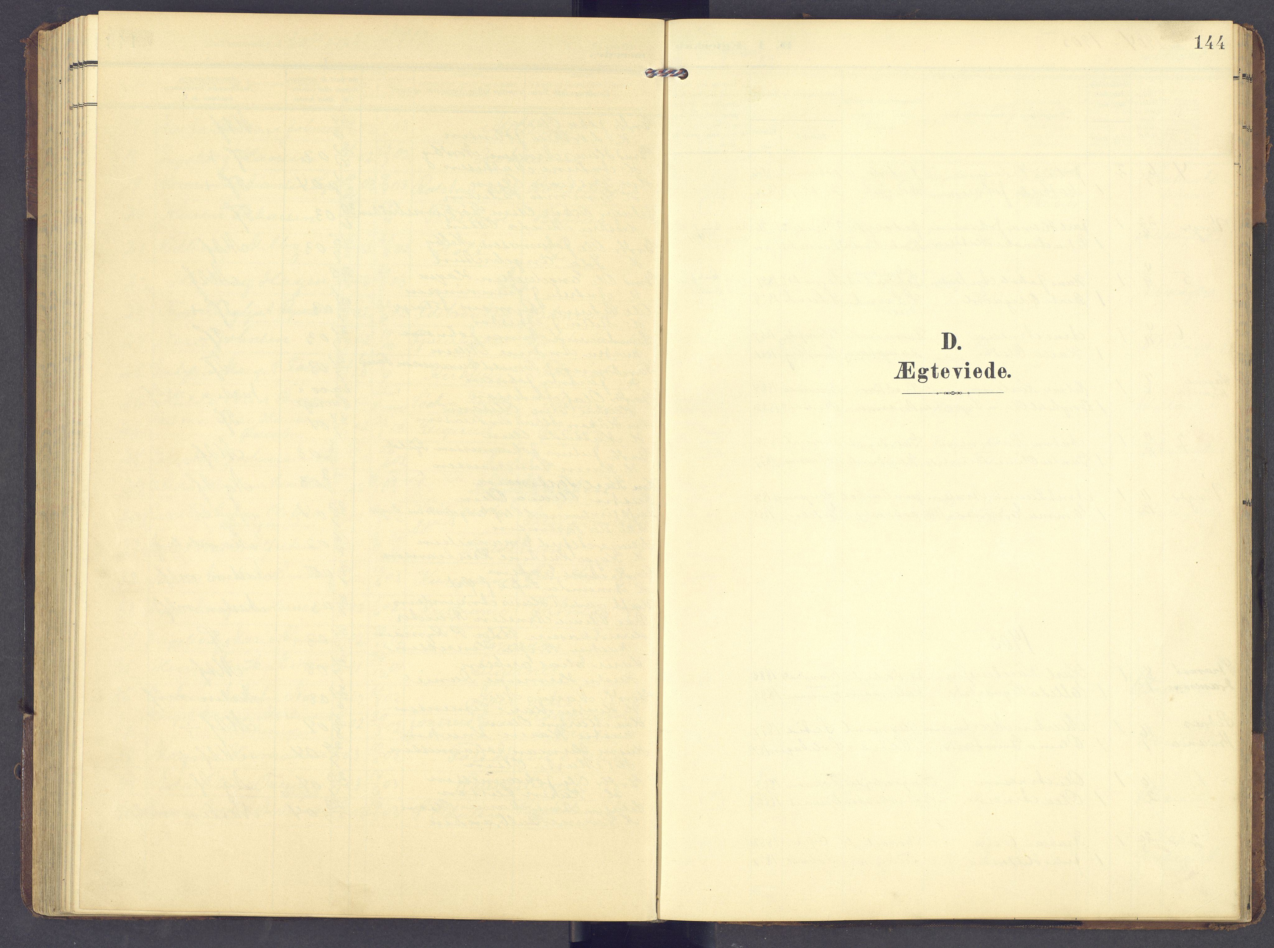 Brandval prestekontor, SAH/PREST-034/H/Ha/Hab/L0003: Klokkerbok nr. 3, 1904-1917, s. 144
