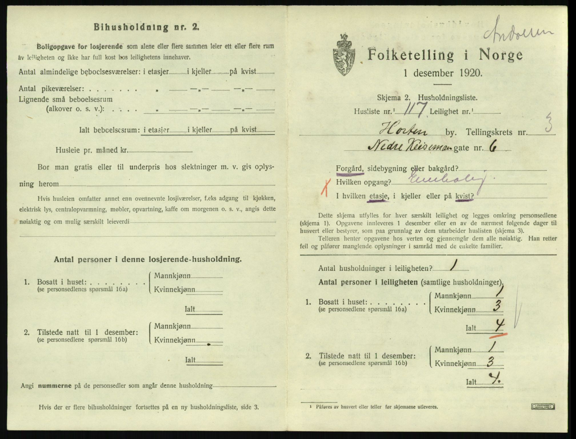 SAKO, Folketelling 1920 for 0703 Horten kjøpstad, 1920, s. 4525