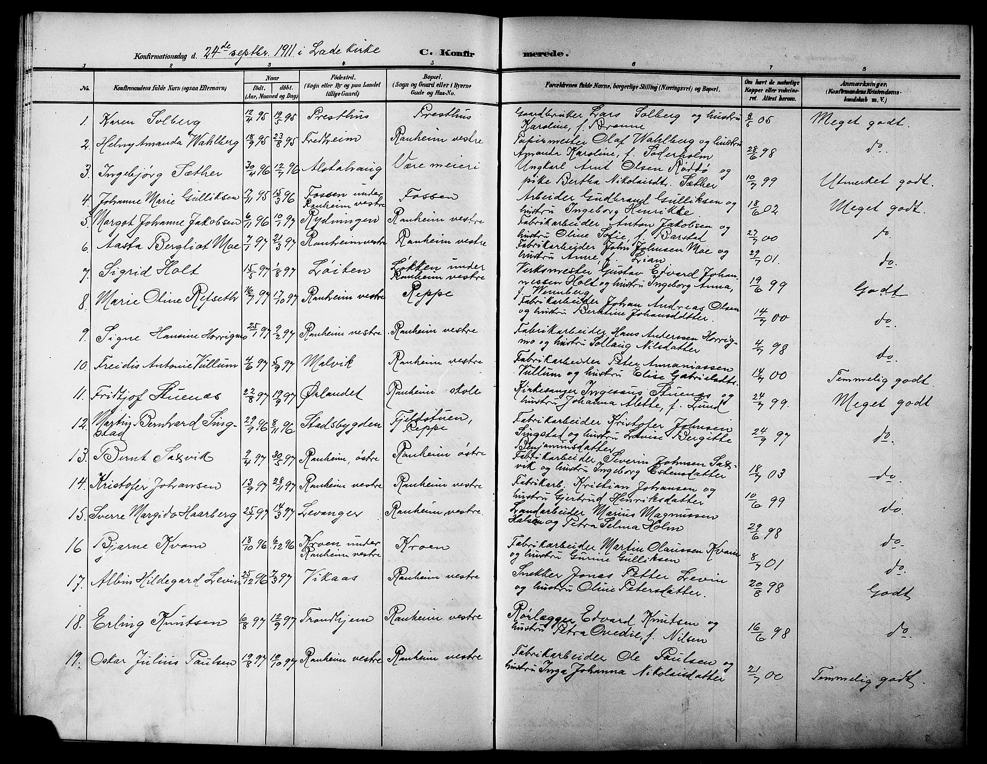 Ministerialprotokoller, klokkerbøker og fødselsregistre - Sør-Trøndelag, AV/SAT-A-1456/615/L0400: Klokkerbok nr. 615C01, 1905-1921