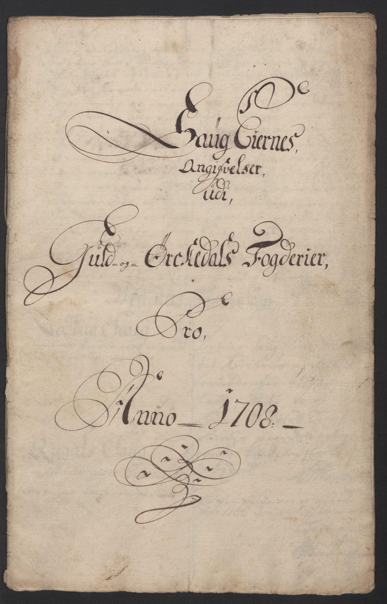 Rentekammeret inntil 1814, Reviderte regnskaper, Fogderegnskap, RA/EA-4092/R60/L3958: Fogderegnskap Orkdal og Gauldal, 1708, s. 205