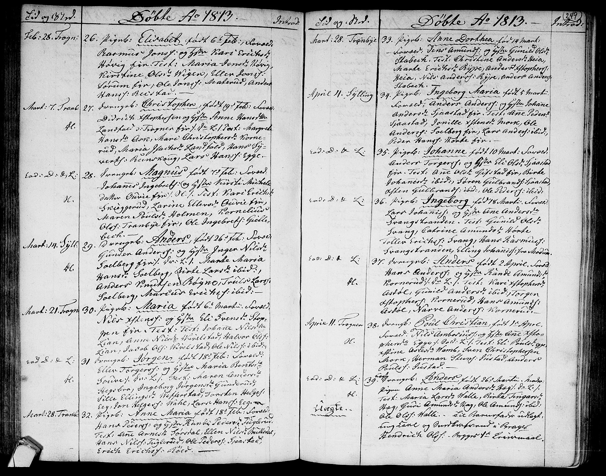 Lier kirkebøker, SAKO/A-230/F/Fa/L0007: Ministerialbok nr. I 7, 1794-1813, s. 249