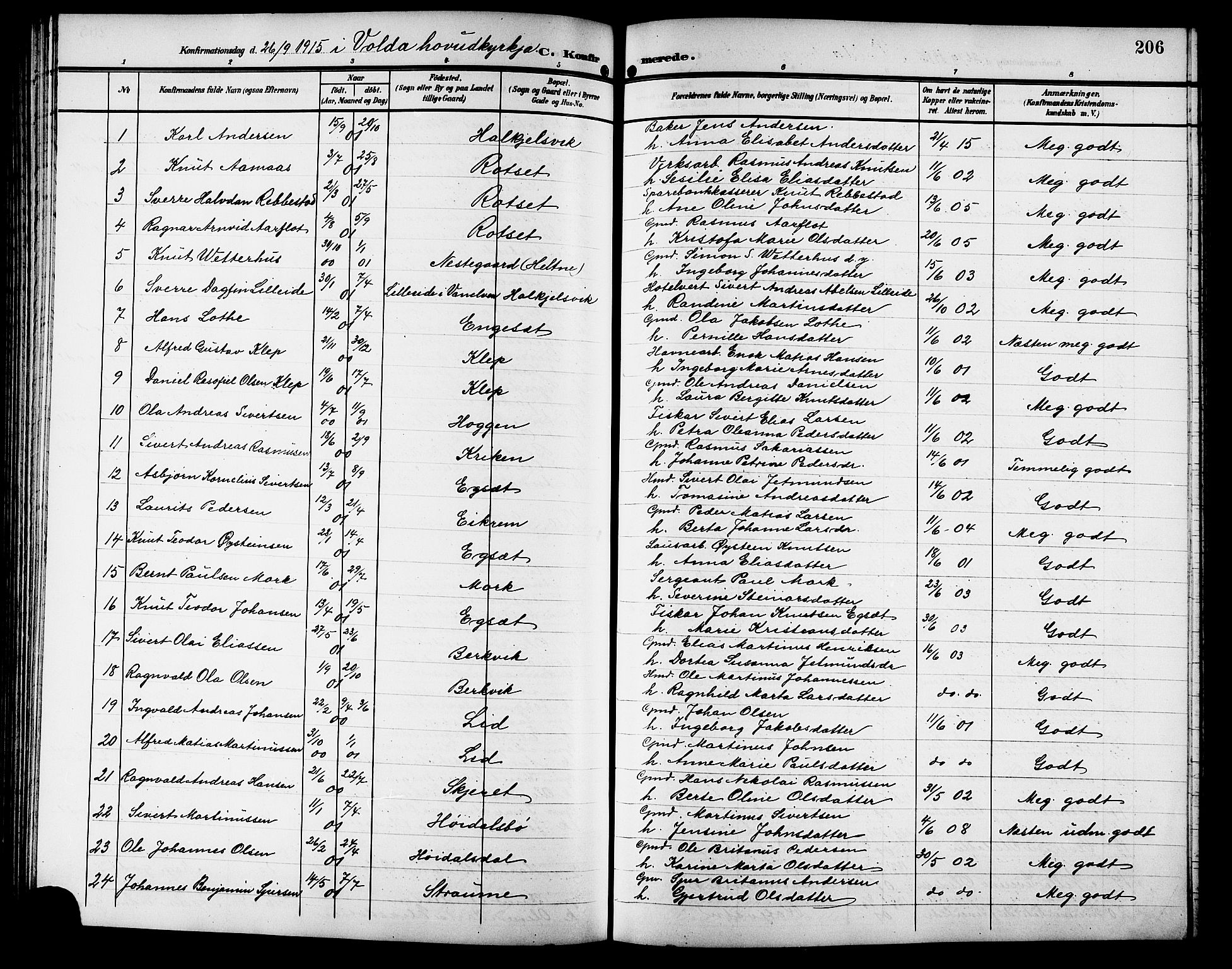 Ministerialprotokoller, klokkerbøker og fødselsregistre - Møre og Romsdal, AV/SAT-A-1454/511/L0159: Klokkerbok nr. 511C05, 1902-1920, s. 206