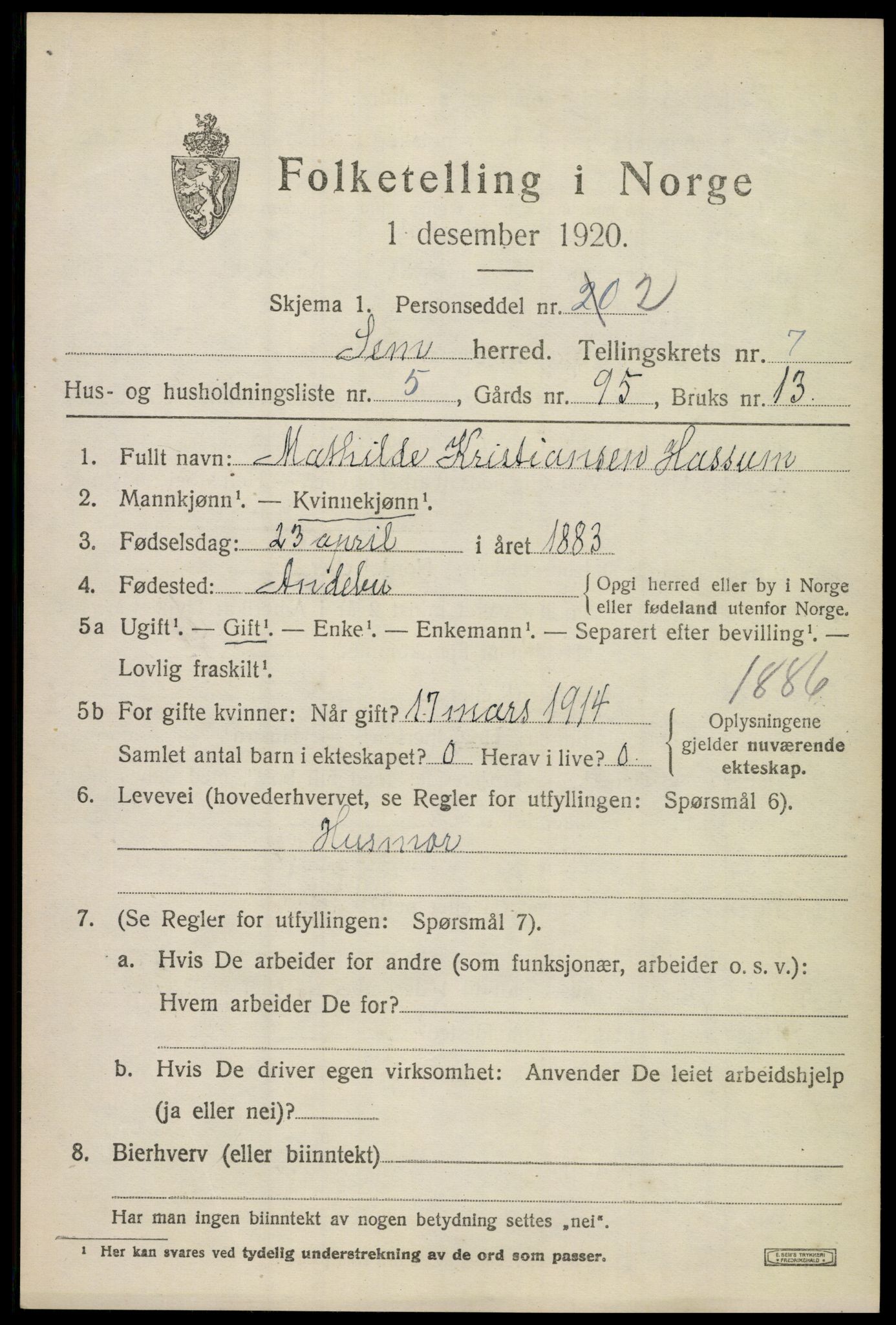 SAKO, Folketelling 1920 for 0721 Sem herred, 1920, s. 10381
