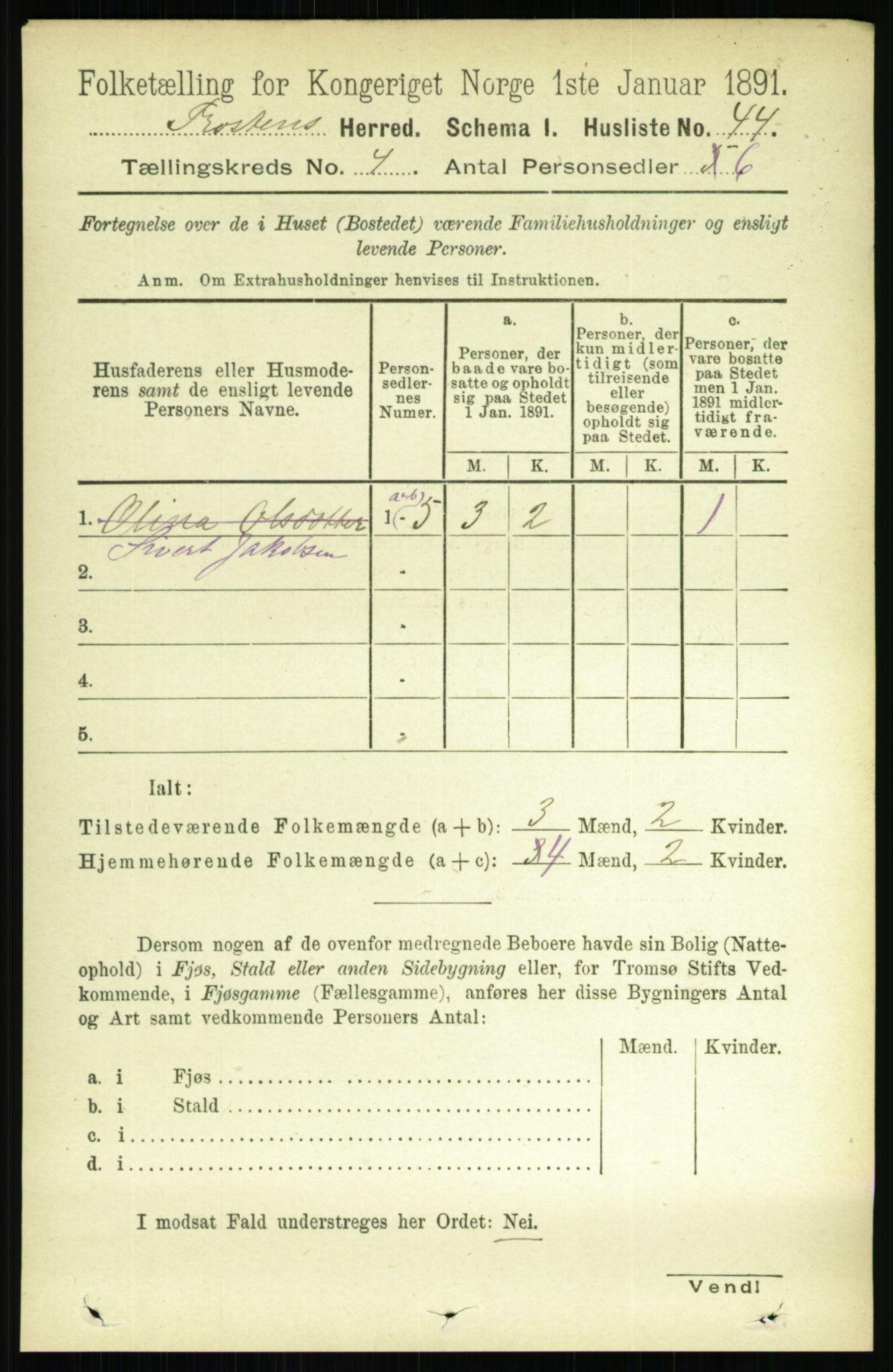 RA, Folketelling 1891 for 1717 Frosta herred, 1891, s. 2585