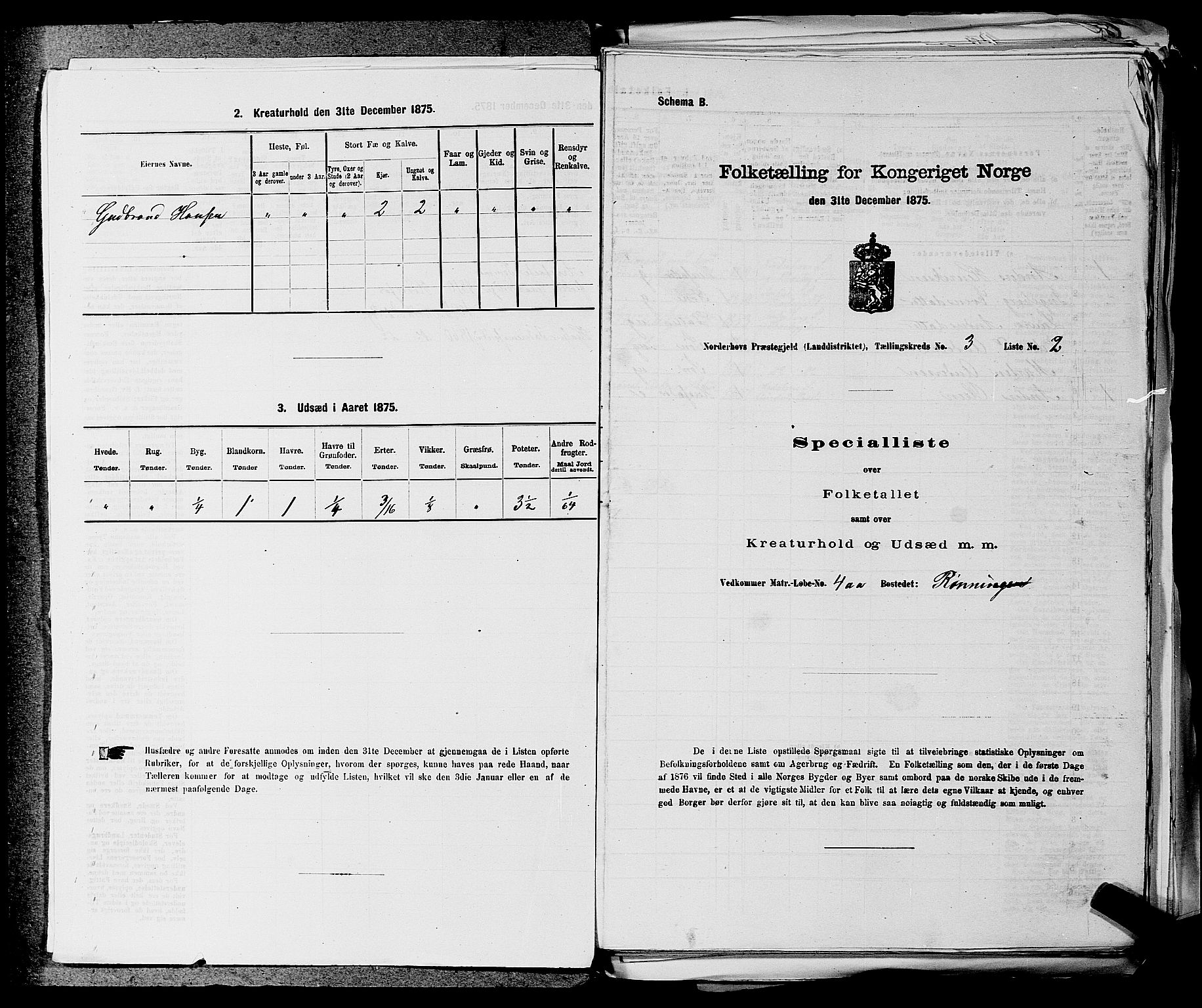 SAKO, Folketelling 1875 for 0613L Norderhov prestegjeld, Norderhov sokn, Haug sokn og Lunder sokn, 1875, s. 395