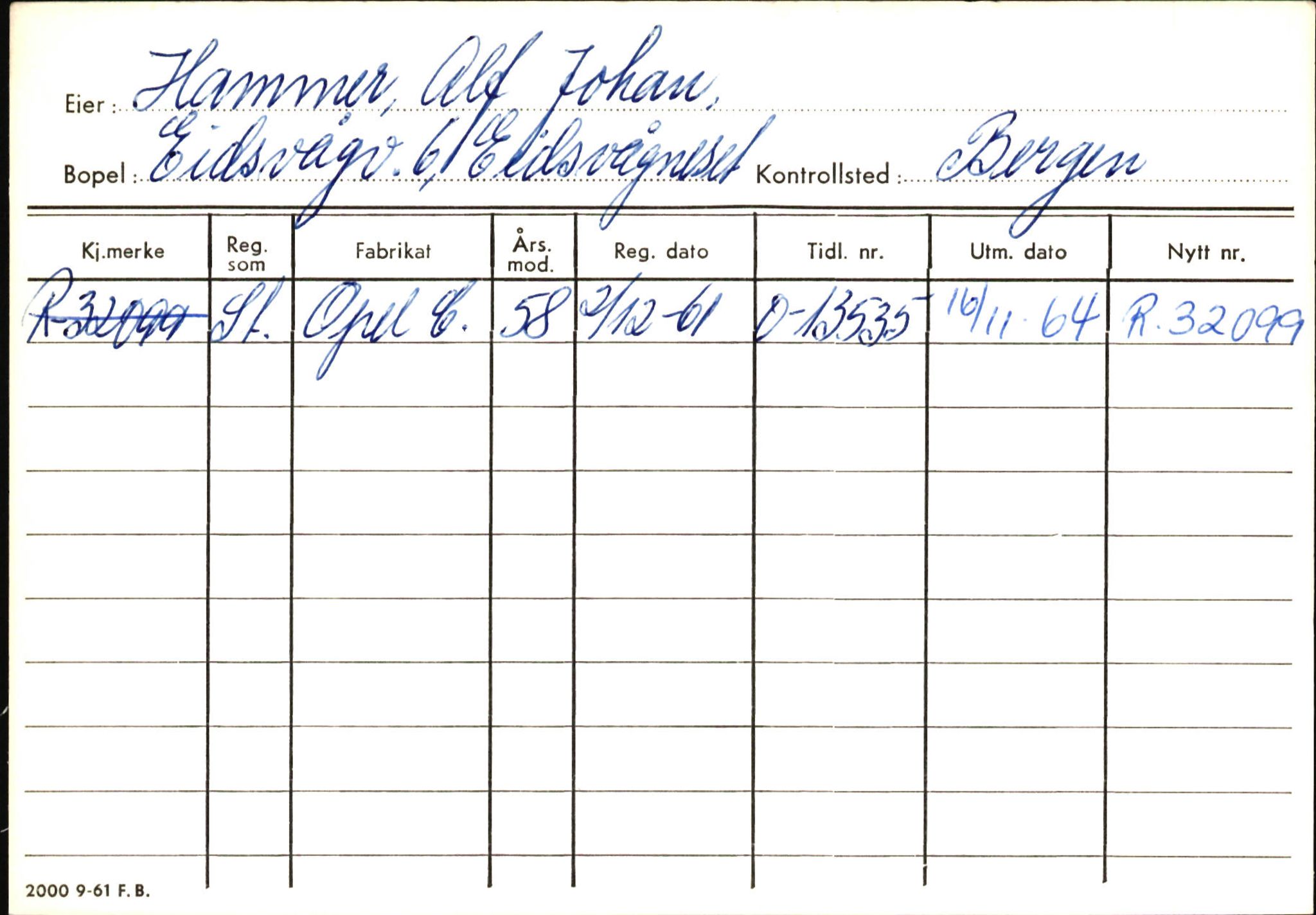 Statens vegvesen, Hordaland vegkontor, SAB/A-5201/2/Ha/L0018: R-eierkort H, 1920-1971, s. 448