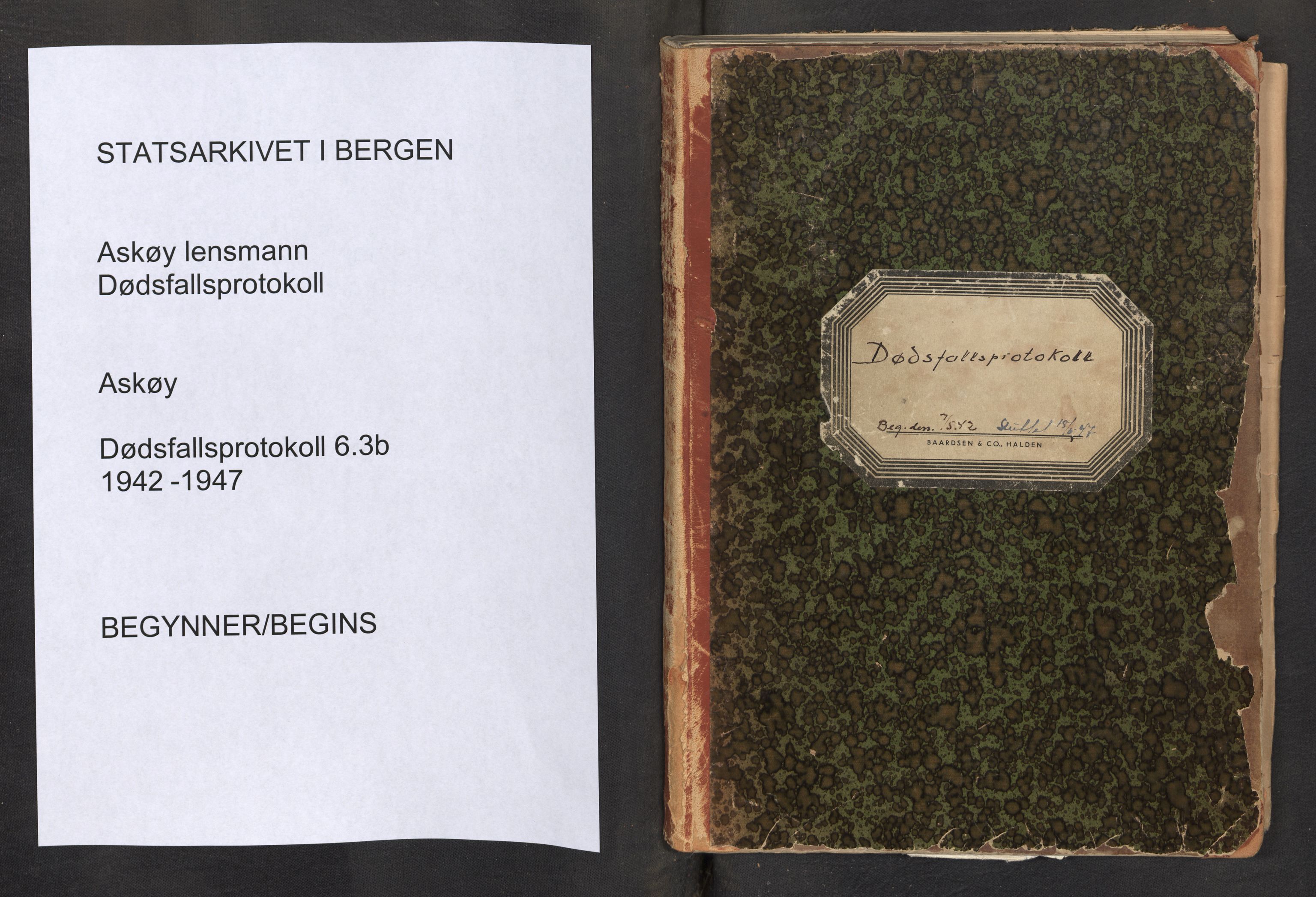 Lensmannen i Askøy, SAB/A-31001/0006/L0005: Dødsfallprotokoll med register , 1942-1947