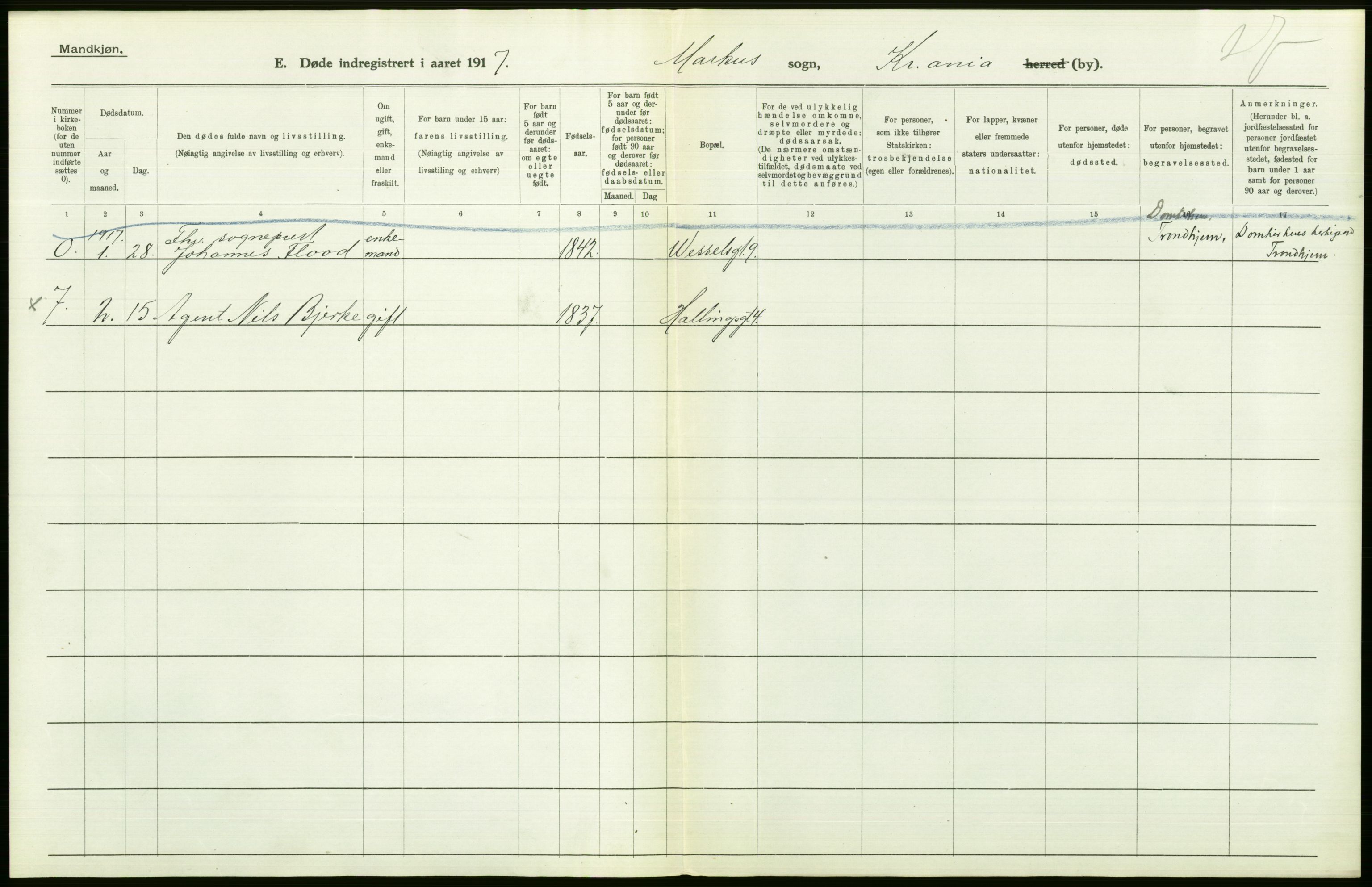 Statistisk sentralbyrå, Sosiodemografiske emner, Befolkning, AV/RA-S-2228/D/Df/Dfb/Dfbg/L0010: Kristiania: Døde, 1917, s. 362