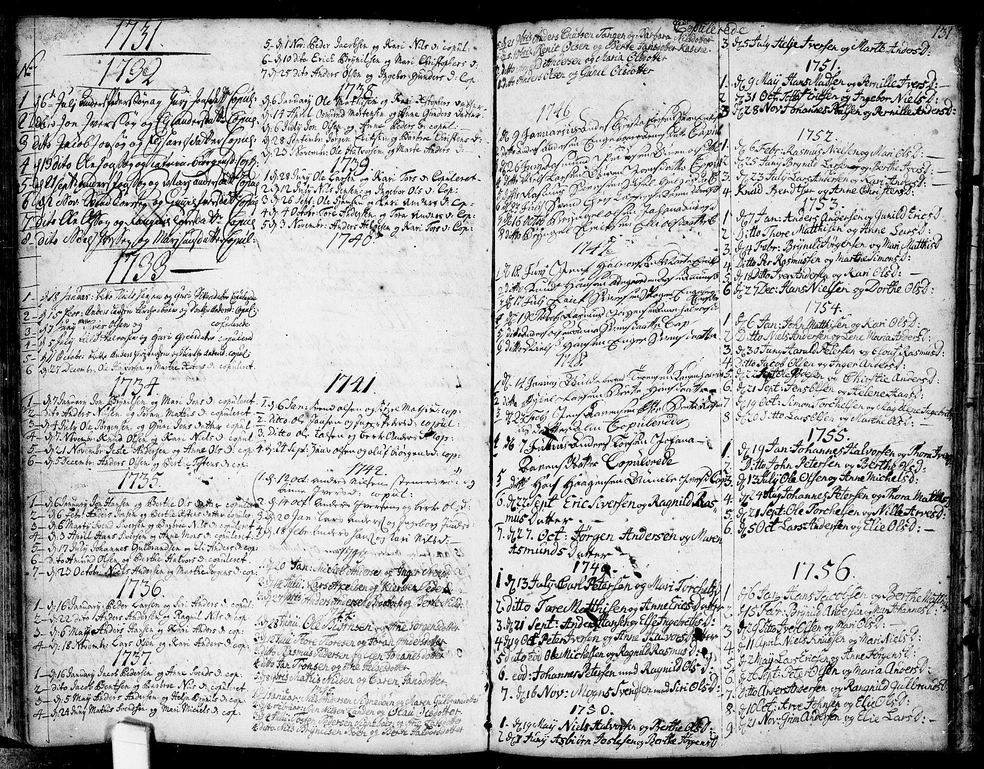 Idd prestekontor Kirkebøker, SAO/A-10911/F/Fb/L0001: Ministerialbok nr. II 1, 1720-1789, s. 131