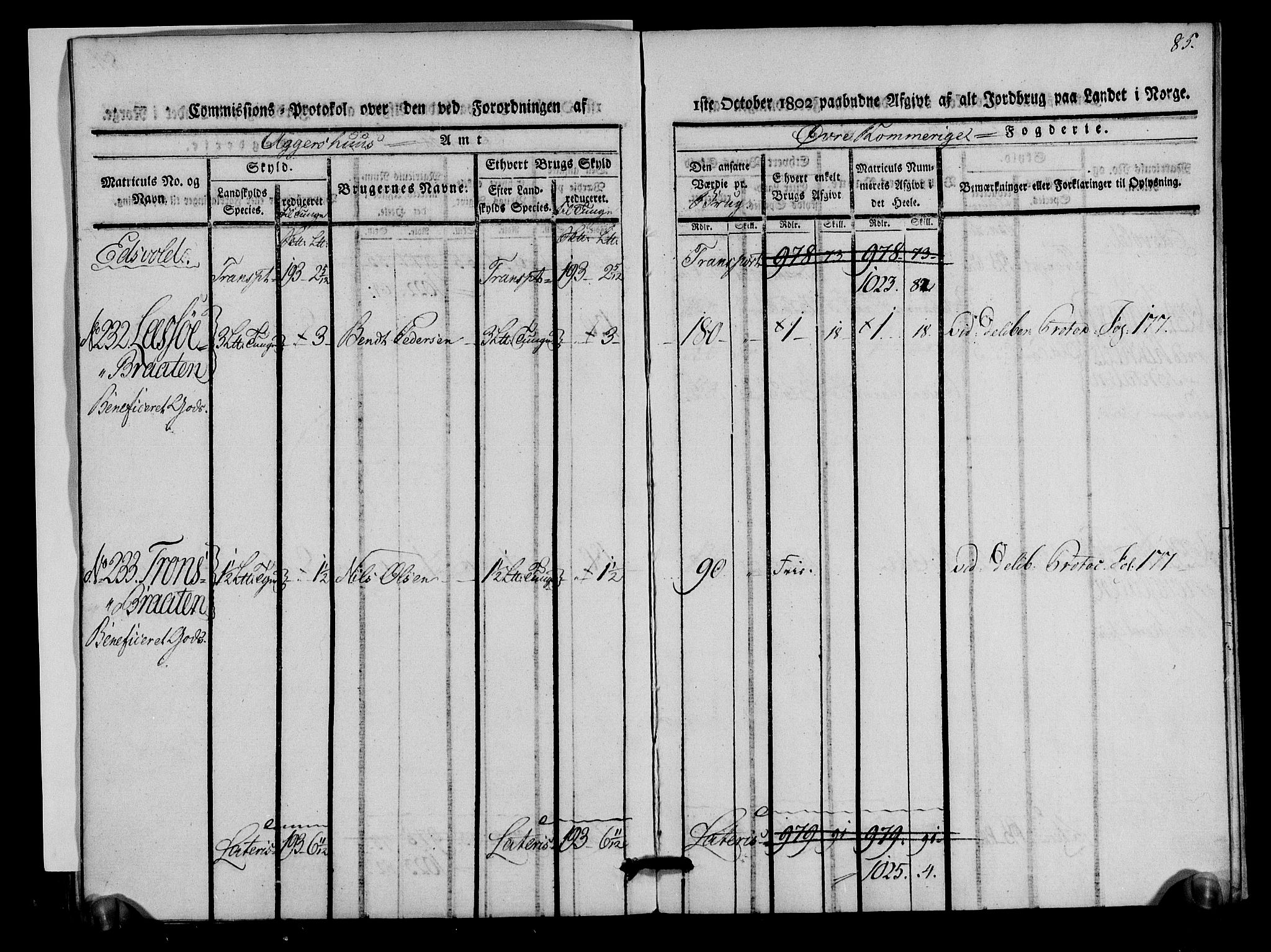 Rentekammeret inntil 1814, Realistisk ordnet avdeling, AV/RA-EA-4070/N/Ne/Nea/L0020: Øvre Romerike fogderi. Kommisjonsprotokoll for Hurdal og Eidsvoll prestegjeld, 1803, s. 86