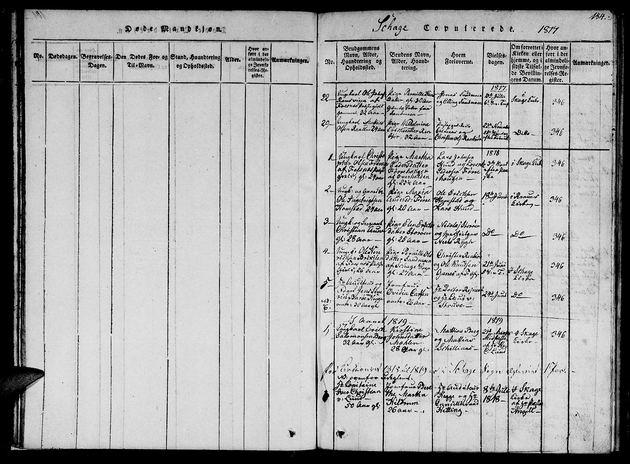 Ministerialprotokoller, klokkerbøker og fødselsregistre - Nord-Trøndelag, SAT/A-1458/766/L0565: Klokkerbok nr. 767C01, 1817-1823, s. 184