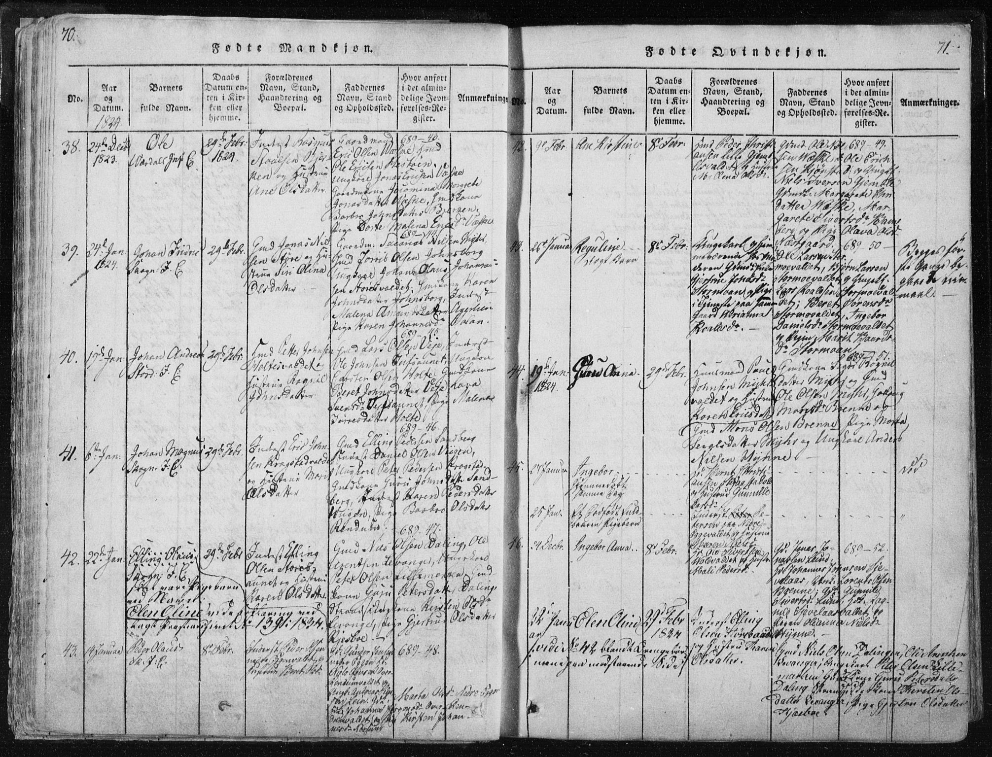 Ministerialprotokoller, klokkerbøker og fødselsregistre - Nord-Trøndelag, SAT/A-1458/717/L0148: Ministerialbok nr. 717A04 /1, 1816-1825, s. 70-71