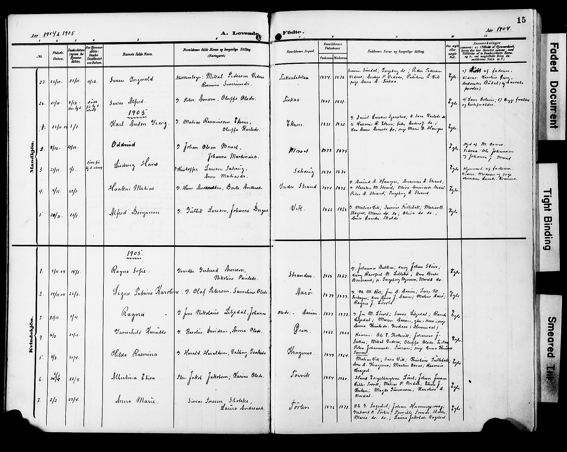 Ministerialprotokoller, klokkerbøker og fødselsregistre - Møre og Romsdal, SAT/A-1454/501/L0018: Klokkerbok nr. 501C04, 1902-1930, s. 15