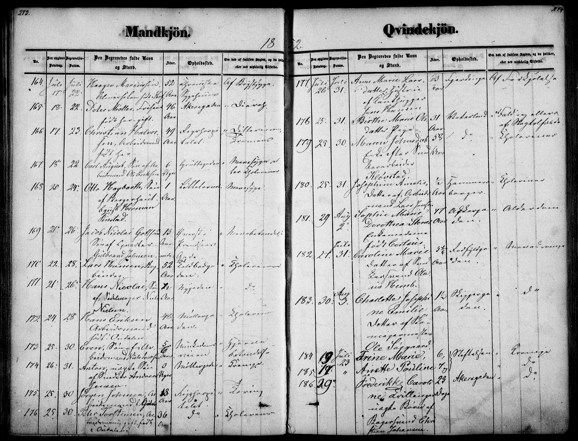 Oslo domkirke Kirkebøker, SAO/A-10752/F/Fa/L0025: Ministerialbok nr. 25, 1847-1867, s. 273-274