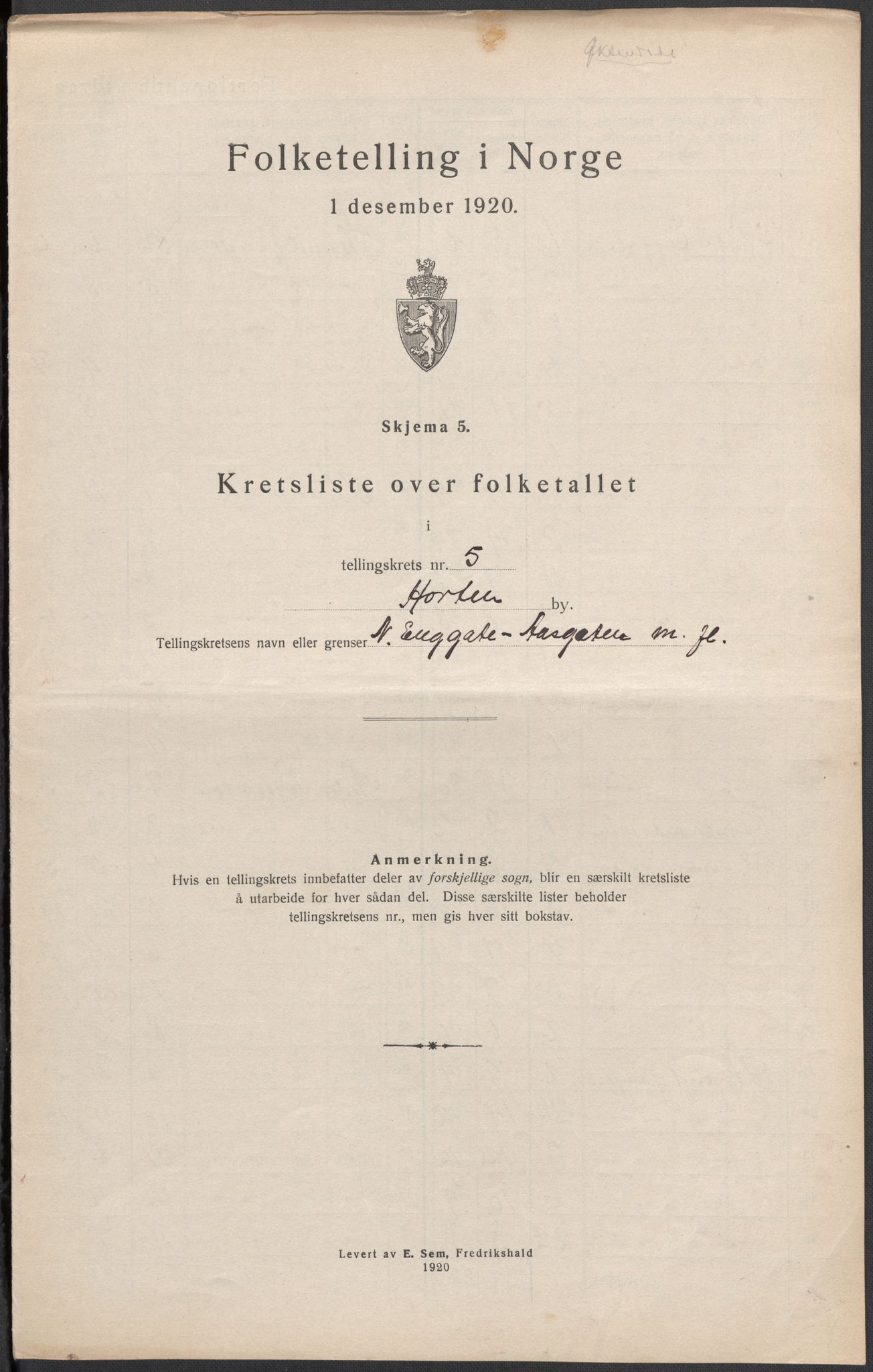 SAKO, Folketelling 1920 for 0703 Horten kjøpstad, 1920, s. 26