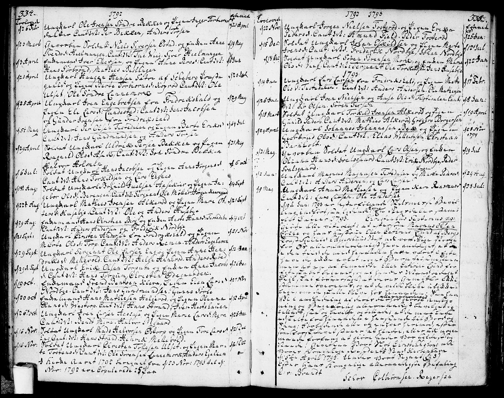 Berg prestekontor Kirkebøker, AV/SAO-A-10902/F/Fa/L0001: Ministerialbok nr. I 1, 1770-1814, s. 334-335