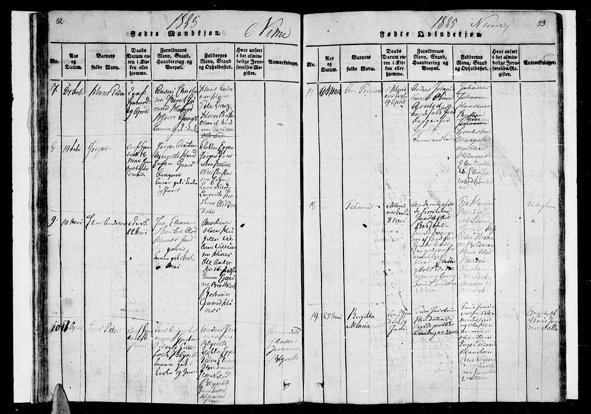 Ministerialprotokoller, klokkerbøker og fødselsregistre - Nordland, SAT/A-1459/838/L0546: Ministerialbok nr. 838A05 /1, 1820-1828, s. 82-83