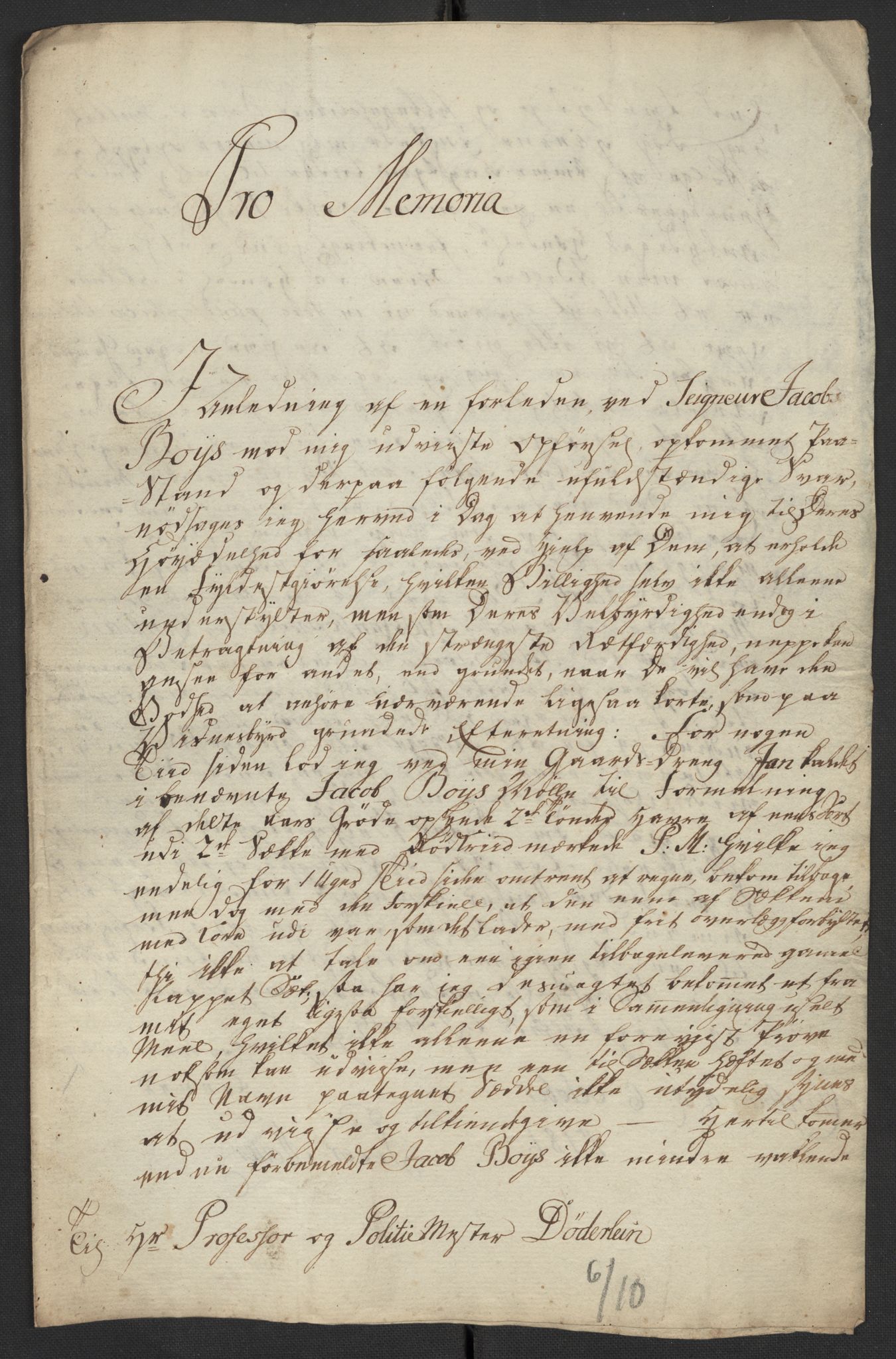 Oslo politidistrikt, AV/SAO-A-10085/D/Da/L0003: Innkomne brev, pro memoria m.v., 1781, s. 127