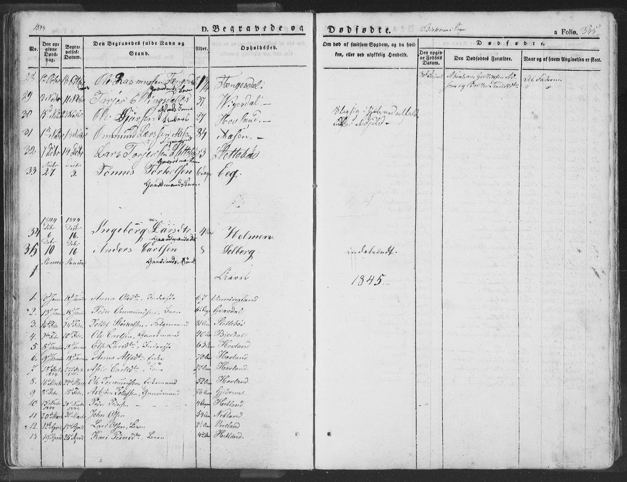 Helleland sokneprestkontor, AV/SAST-A-101810: Ministerialbok nr. A 6.2, 1834-1863, s. 345