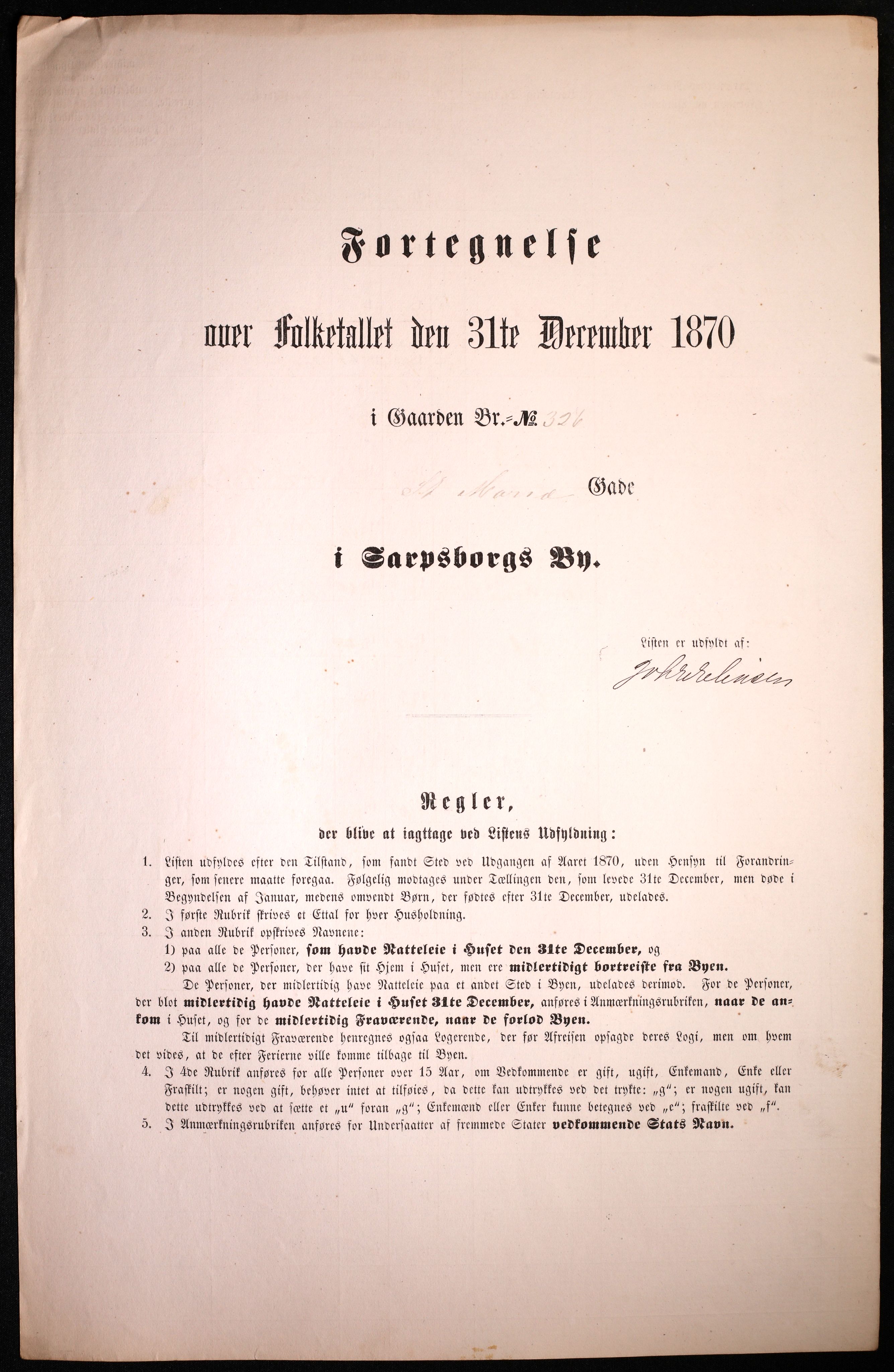 RA, Folketelling 1870 for 0102 Sarpsborg kjøpstad, 1870, s. 259