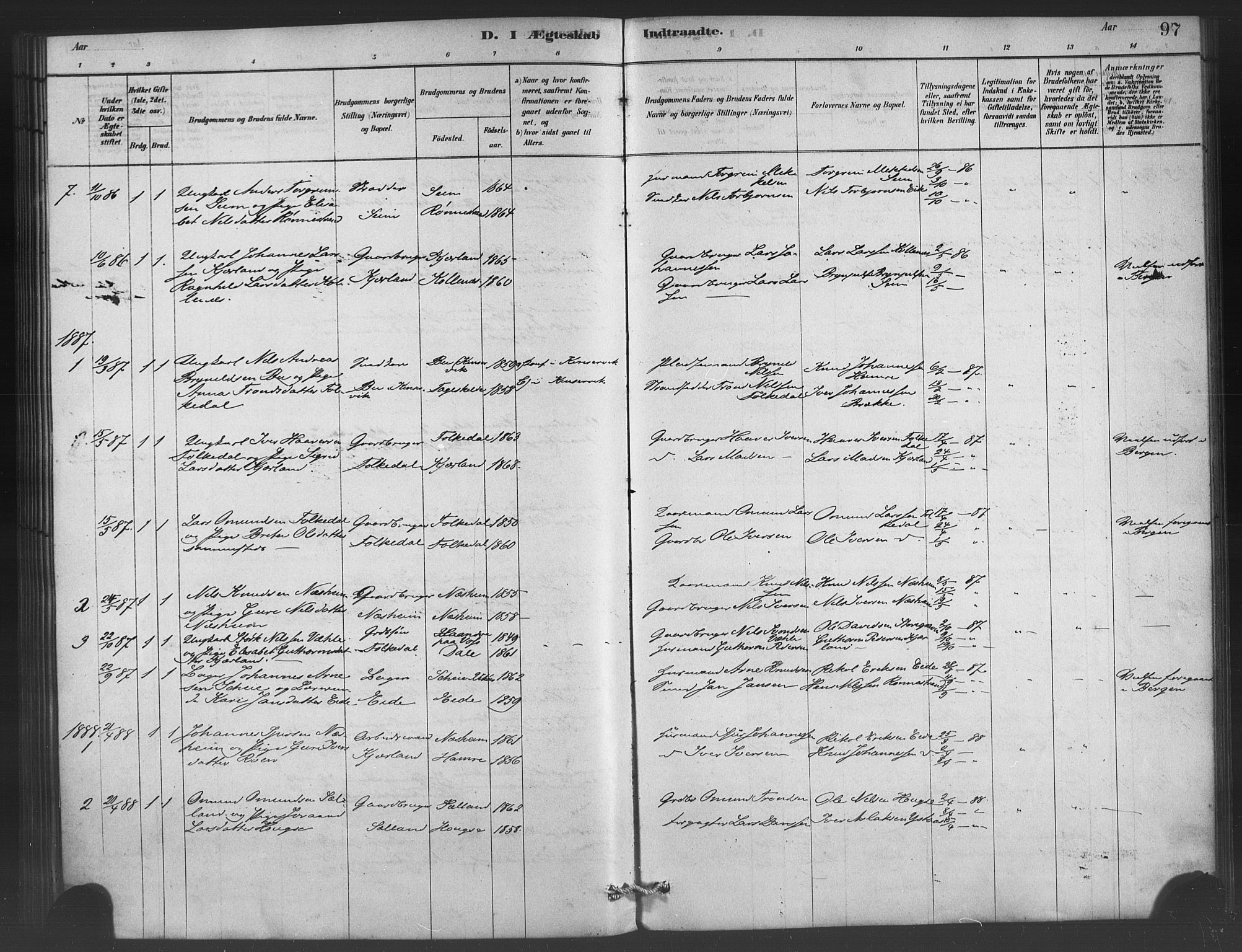 Ulvik sokneprestembete, AV/SAB-A-78801/H/Haa: Ministerialbok nr. C 1, 1878-1903, s. 97
