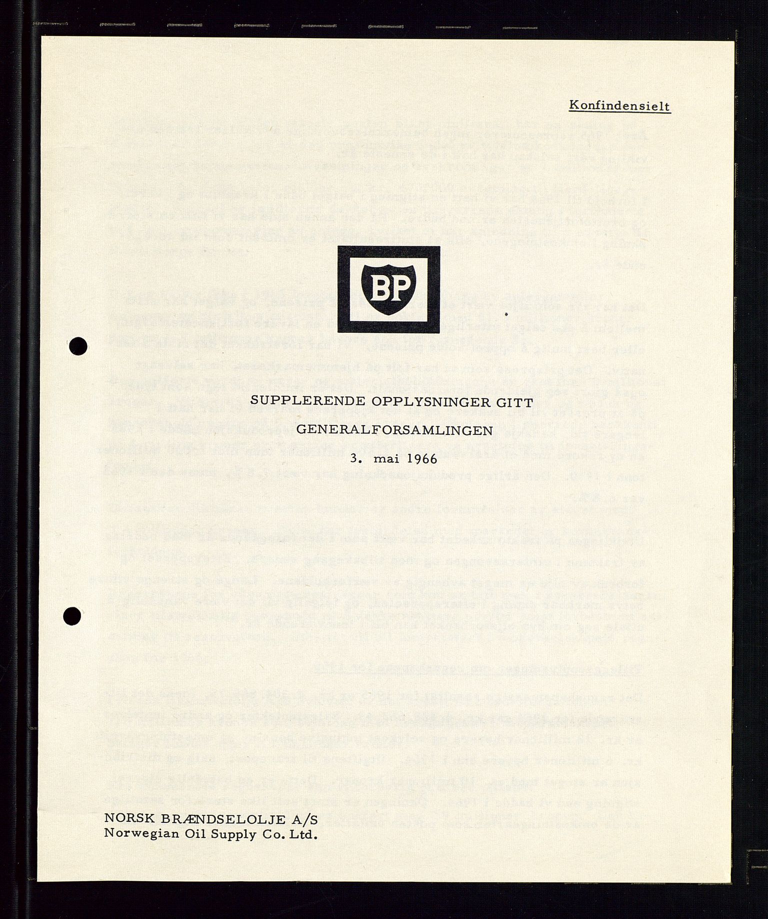 PA 1544 - Norsk Brændselolje A/S, AV/SAST-A-101965/1/A/Aa/L0009/0002: Generalforsamling  / Generalforsamling 1966, 1967, 1968, 1966-1968, s. 5