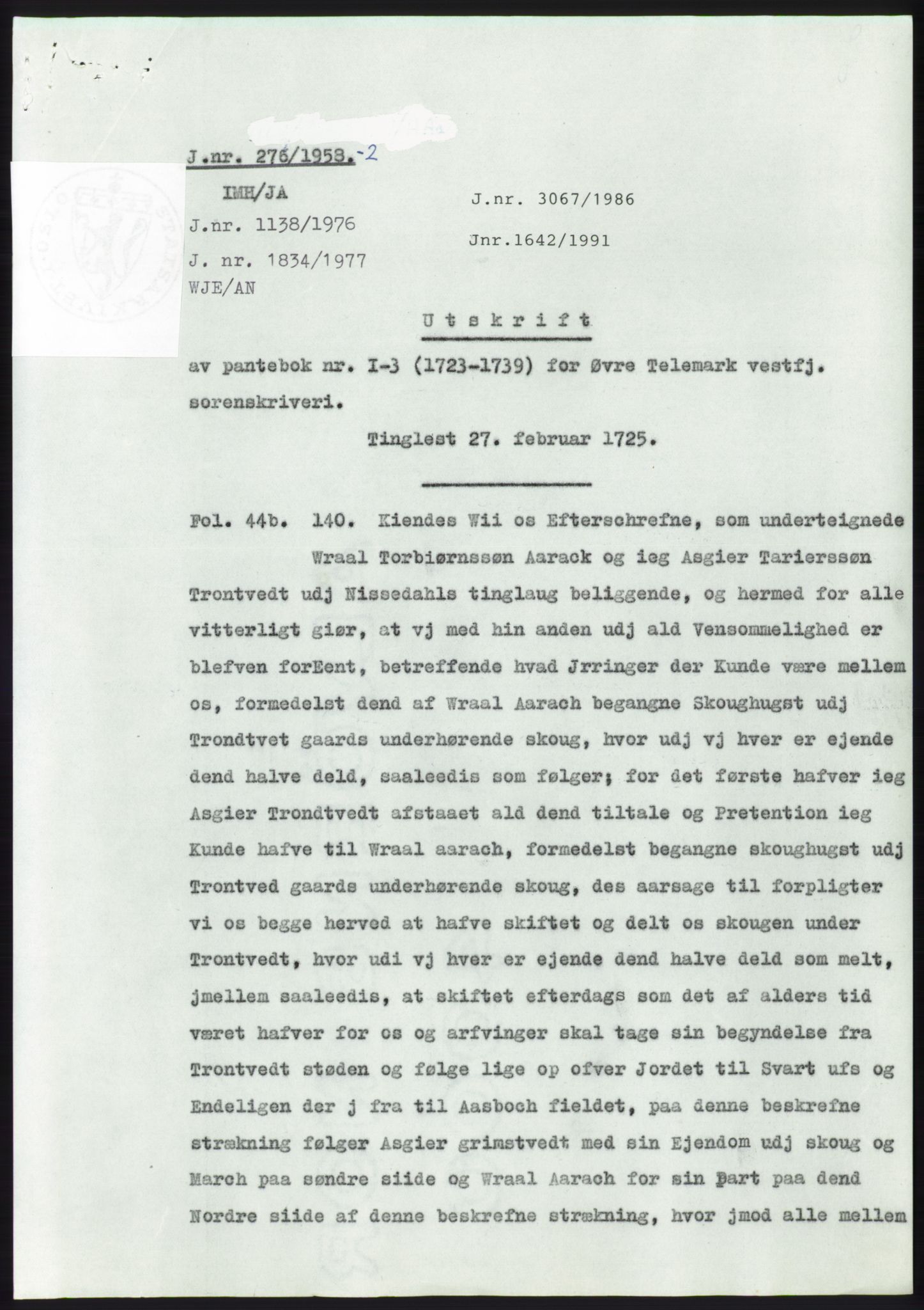 Statsarkivet i Kongsberg, SAKO/A-0001, 1958, s. 123