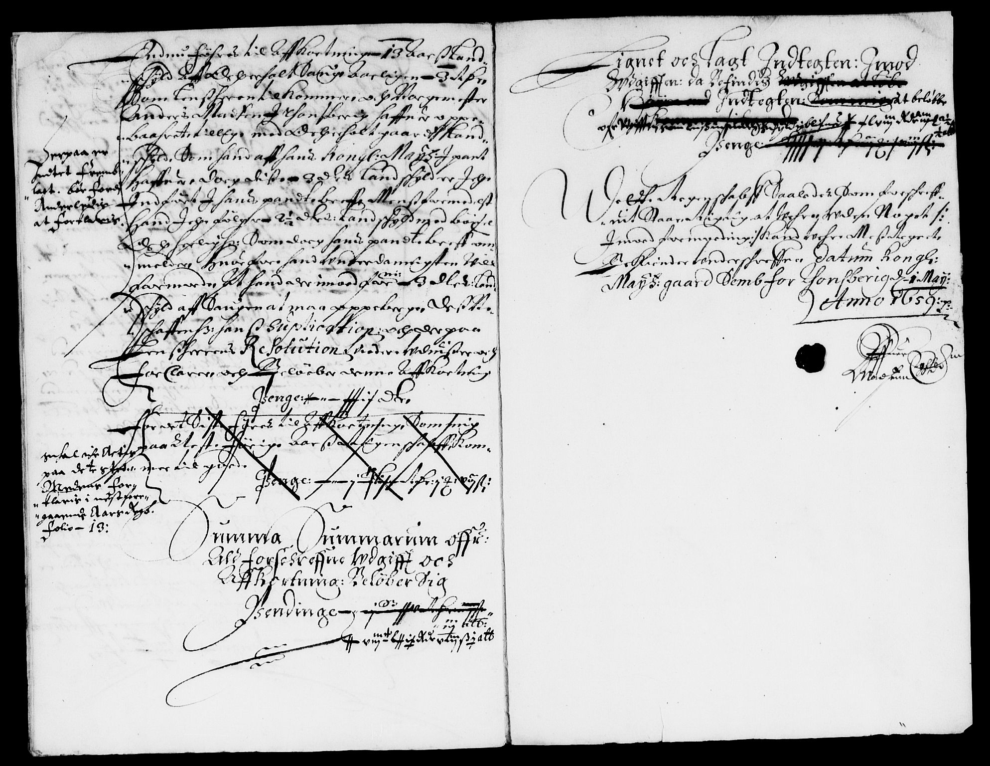 Rentekammeret inntil 1814, Reviderte regnskaper, Lensregnskaper, RA/EA-5023/R/Rb/Rbo/L0034: Tønsberg len, 1657-1659