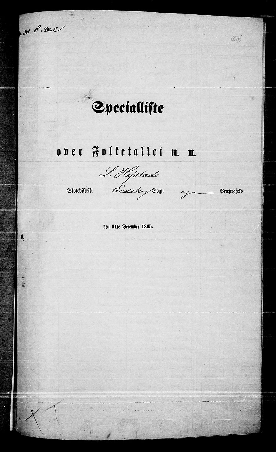 RA, Folketelling 1865 for 0420P Eidskog prestegjeld, 1865, s. 261