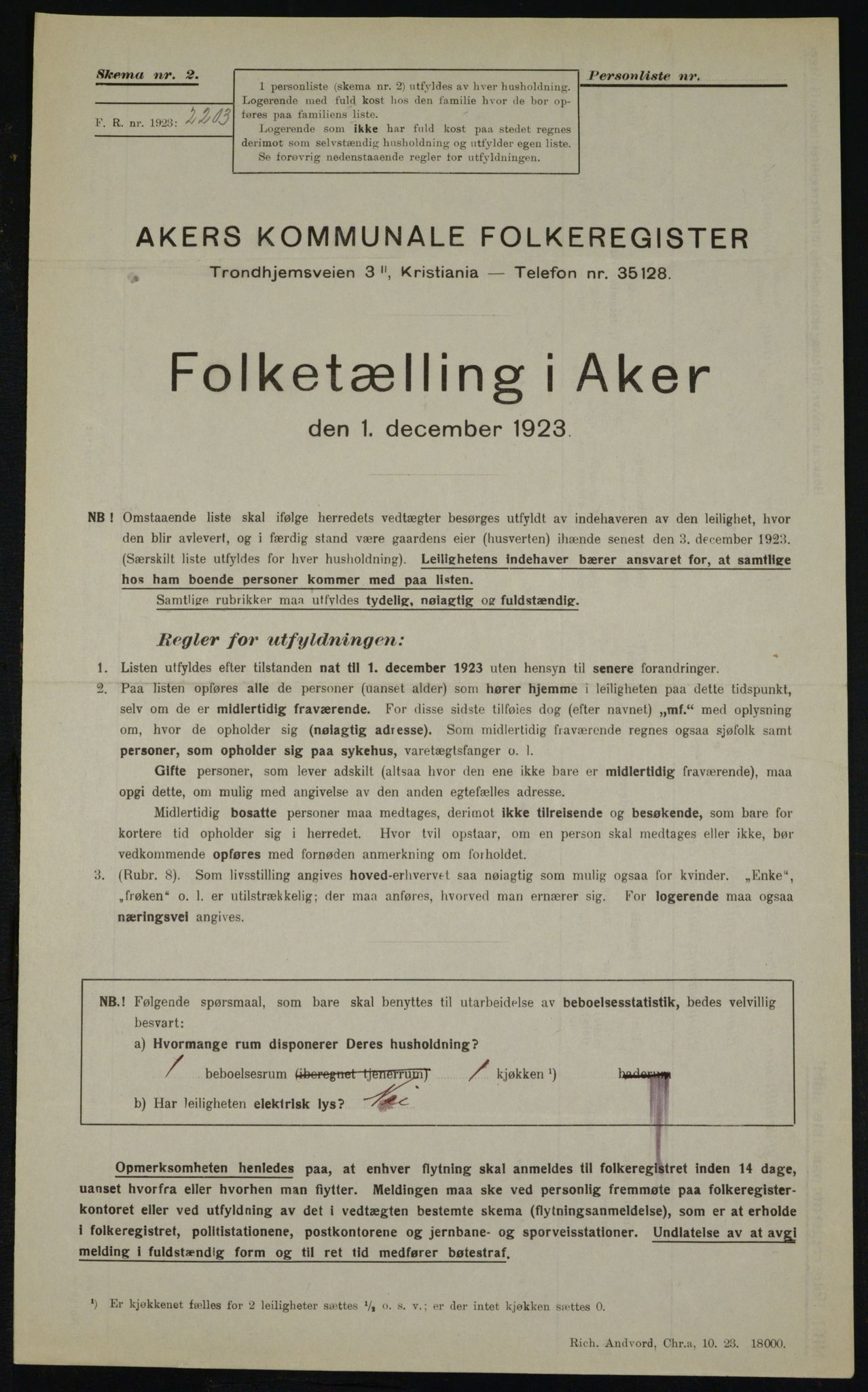 , Kommunal folketelling 1.12.1923 for Aker, 1923, s. 22166