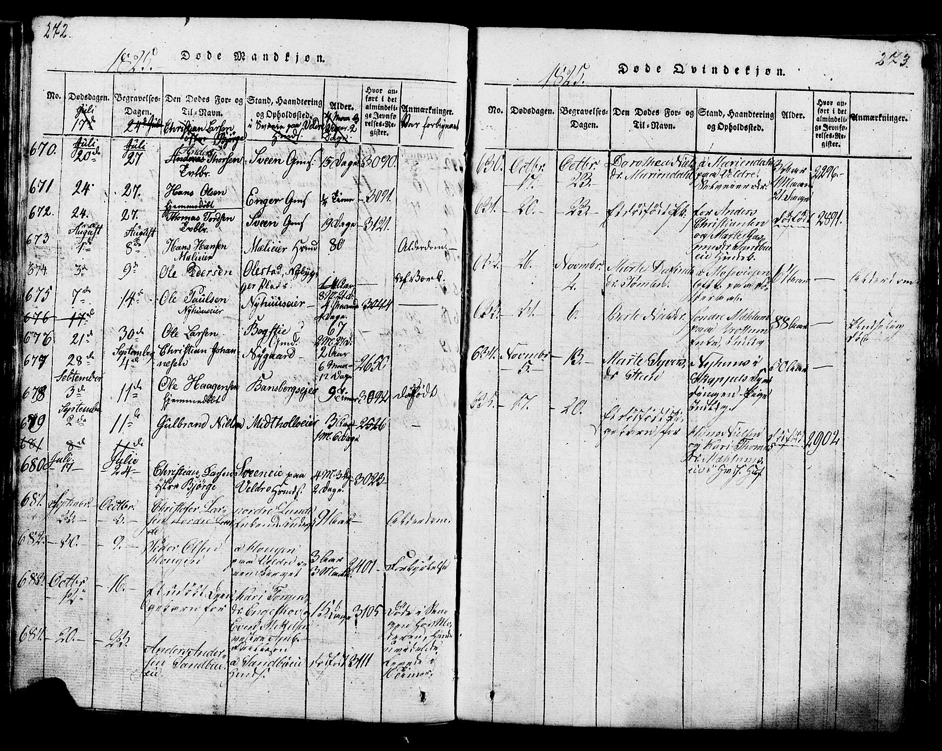 Ringsaker prestekontor, AV/SAH-PREST-014/K/Ka/L0005: Ministerialbok nr. 5, 1814-1826, s. 272-273