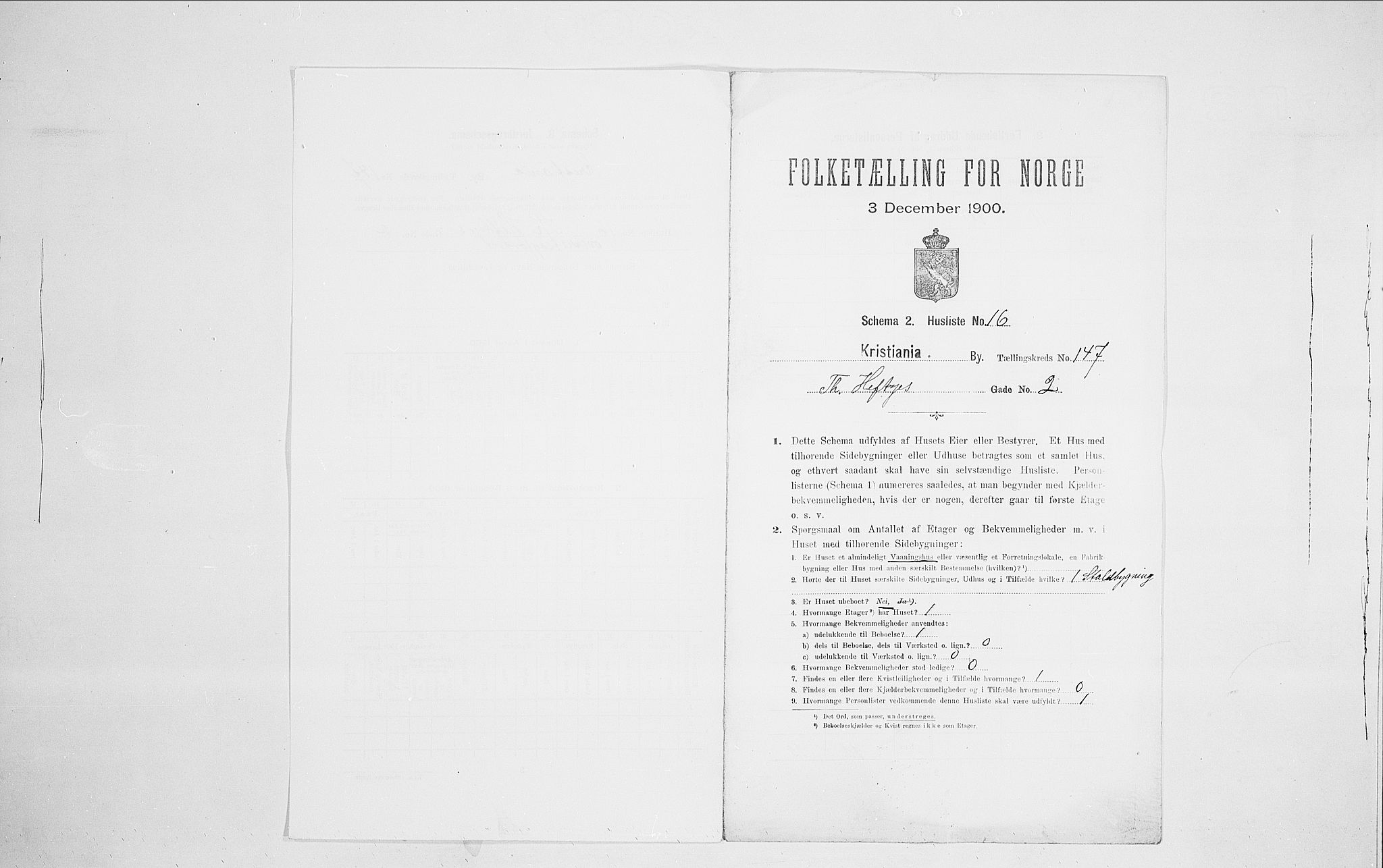 SAO, Folketelling 1900 for 0301 Kristiania kjøpstad, 1900, s. 97405