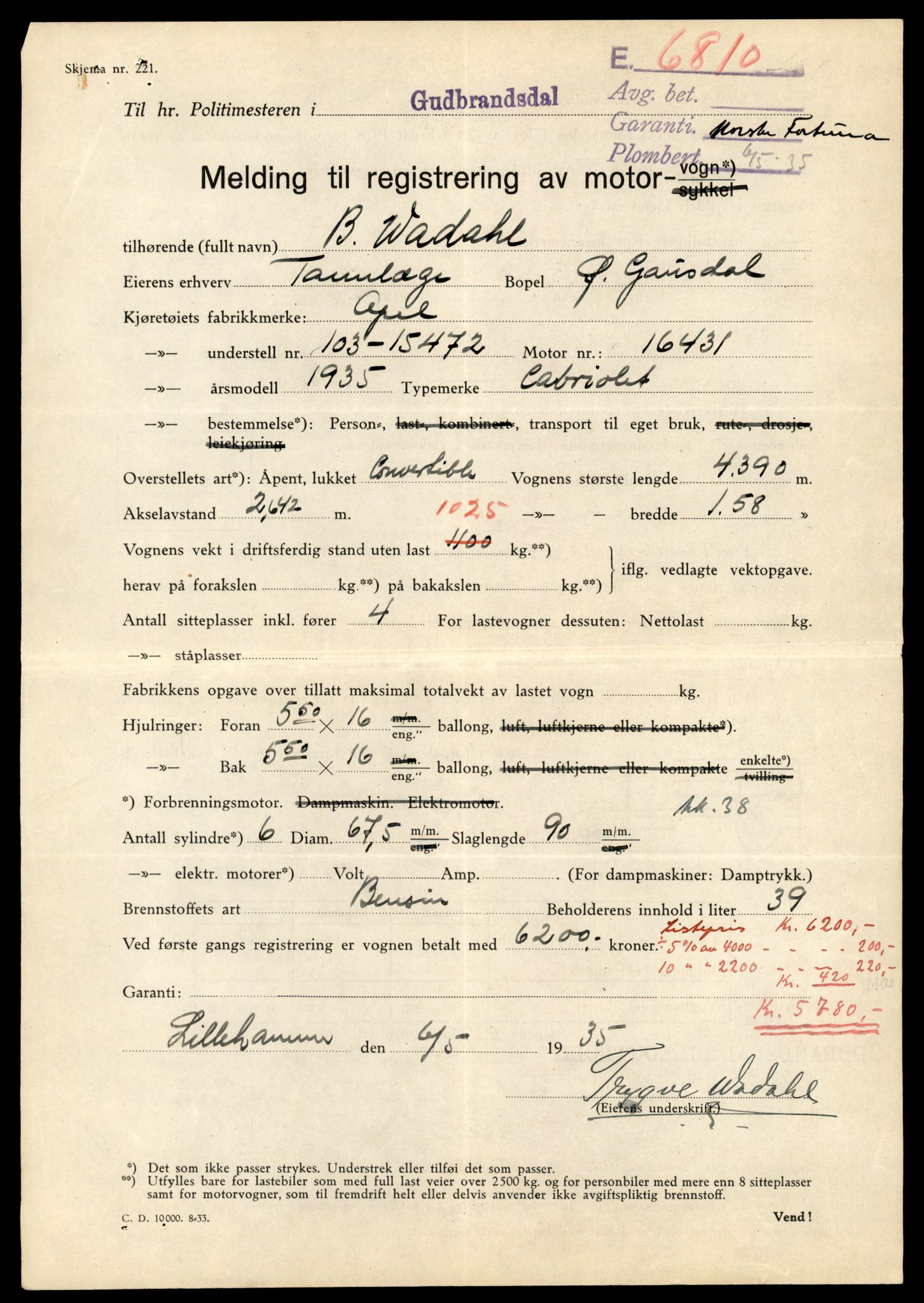 Møre og Romsdal vegkontor - Ålesund trafikkstasjon, AV/SAT-A-4099/F/Fe/L0004: Registreringskort for kjøretøy T 341 - T 442, 1927-1998, s. 877